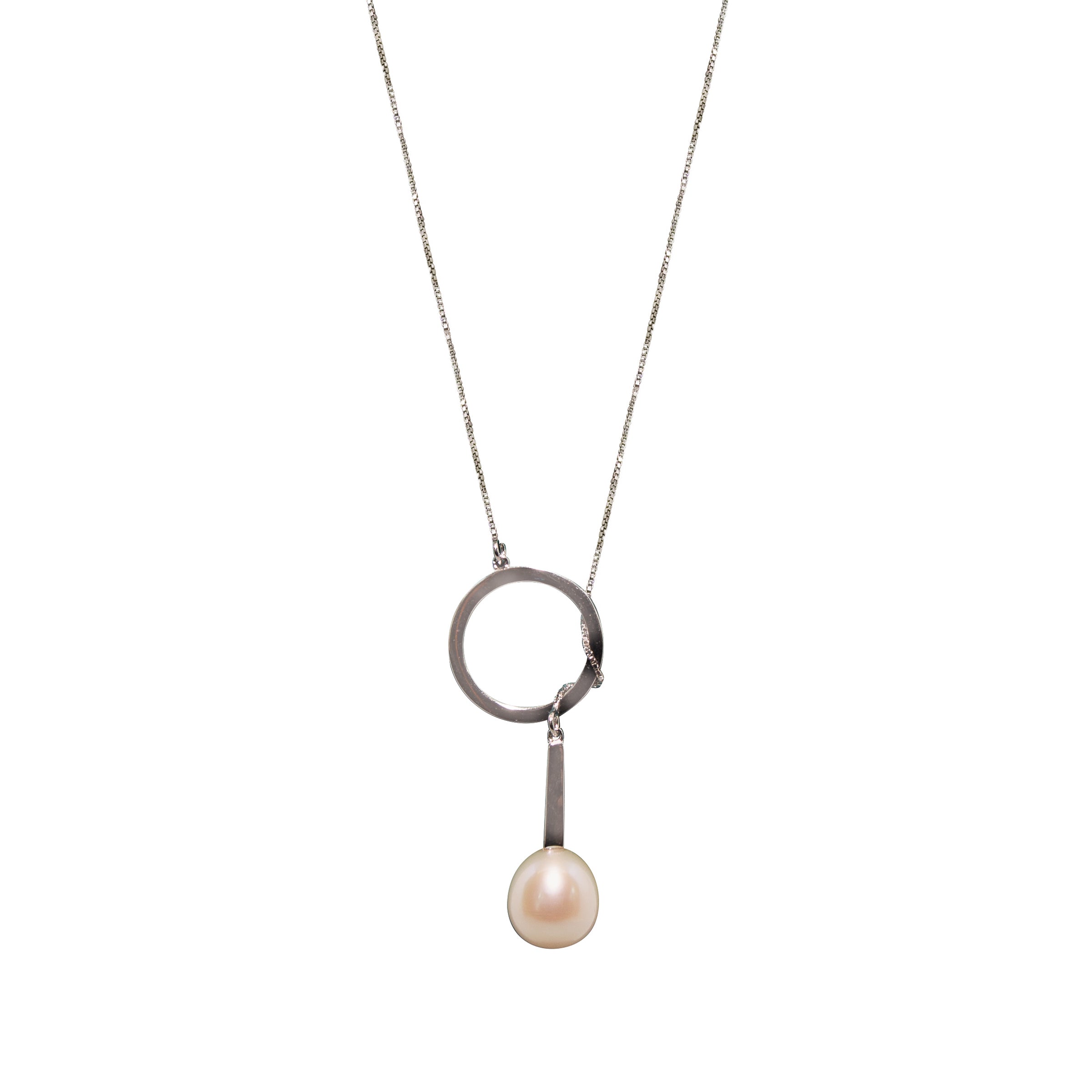 Elegant White Pearl Drop Silver Necklace for Women - Perfect for Weddings, Parties & Everyday Wear