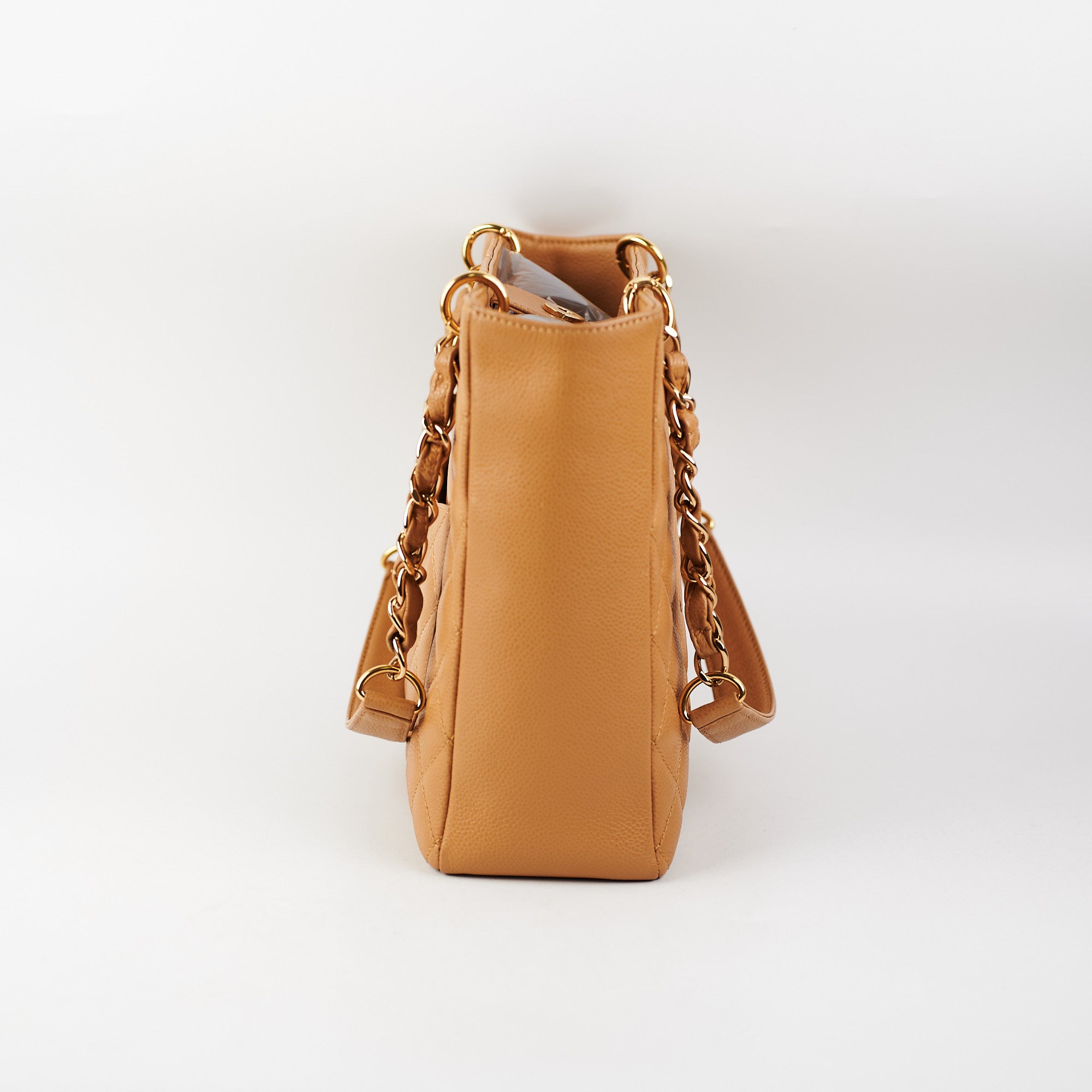 Chanel PST Beige Leather Tote Bag for Women - Luxury Designer Handbag for Work, Travel & Everyday Use