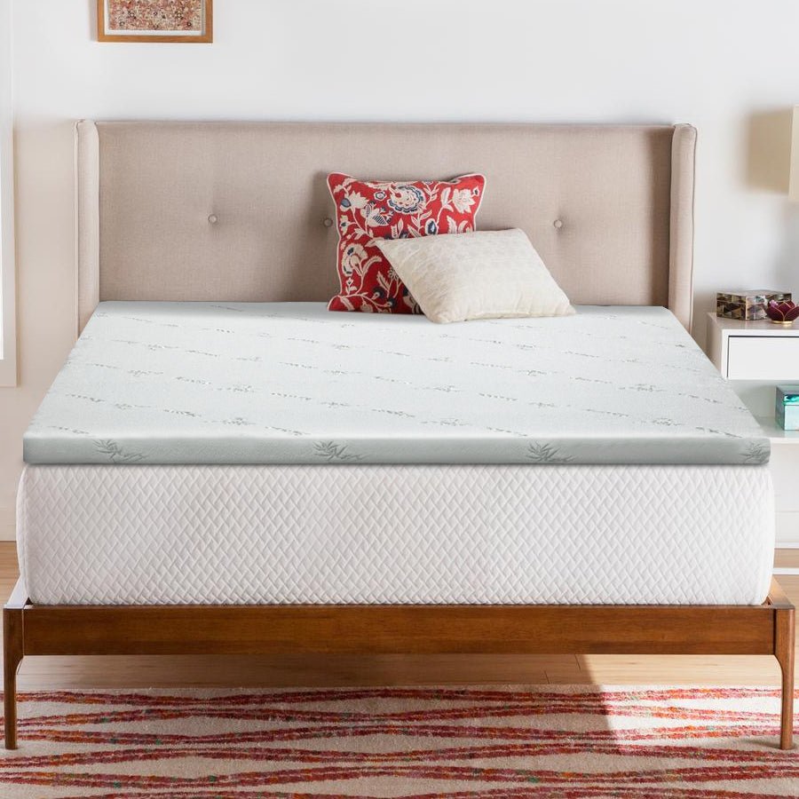 Cool Gel Memory Foam Mattress Topper with Bamboo Cover - 5cm King Size | Pressure Relief & Temperature Regulation for Back Pain & Hot Sleepers | Perfect for Bedroom, Guest Room & Dorm