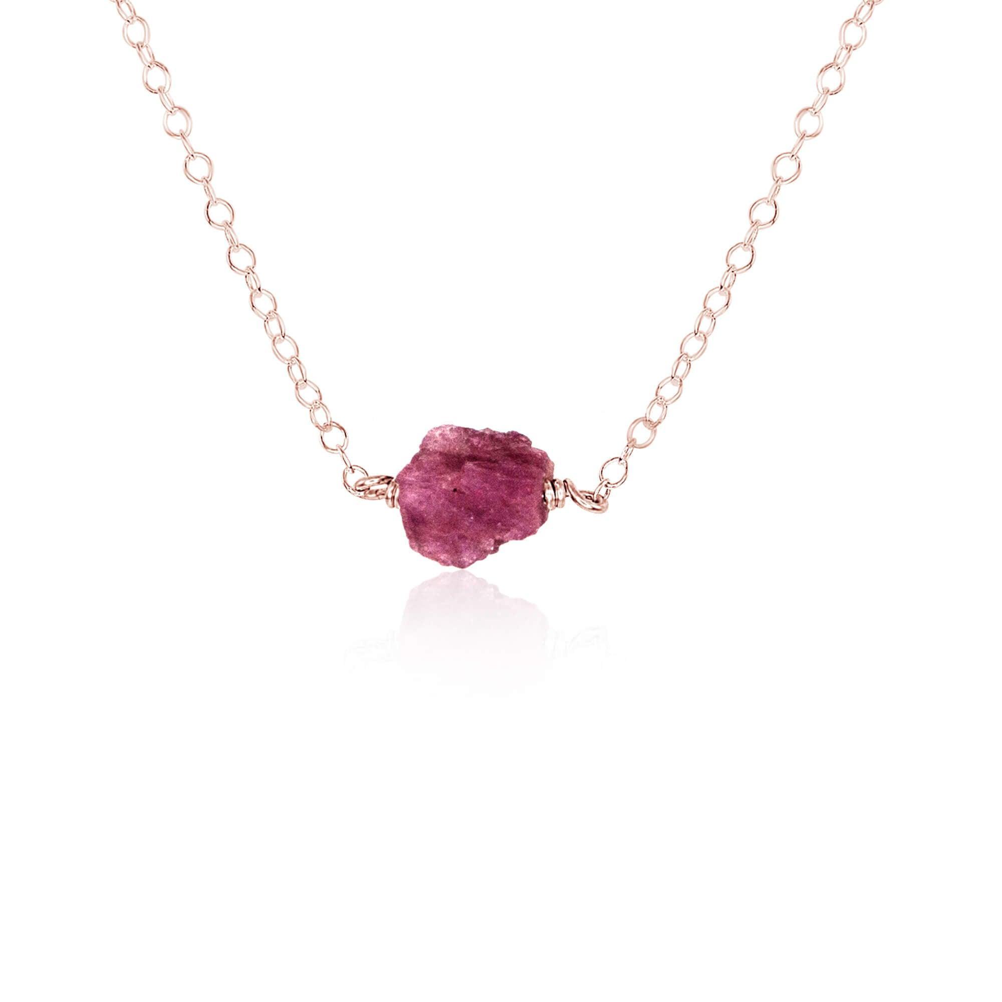 Natural Raw Pink Tourmaline Crystal Pendant Necklace - Healing Stone Jewelry for Women, Boho Chic Accessory | Perfect for Meditation, Yoga & Spiritual Gifts