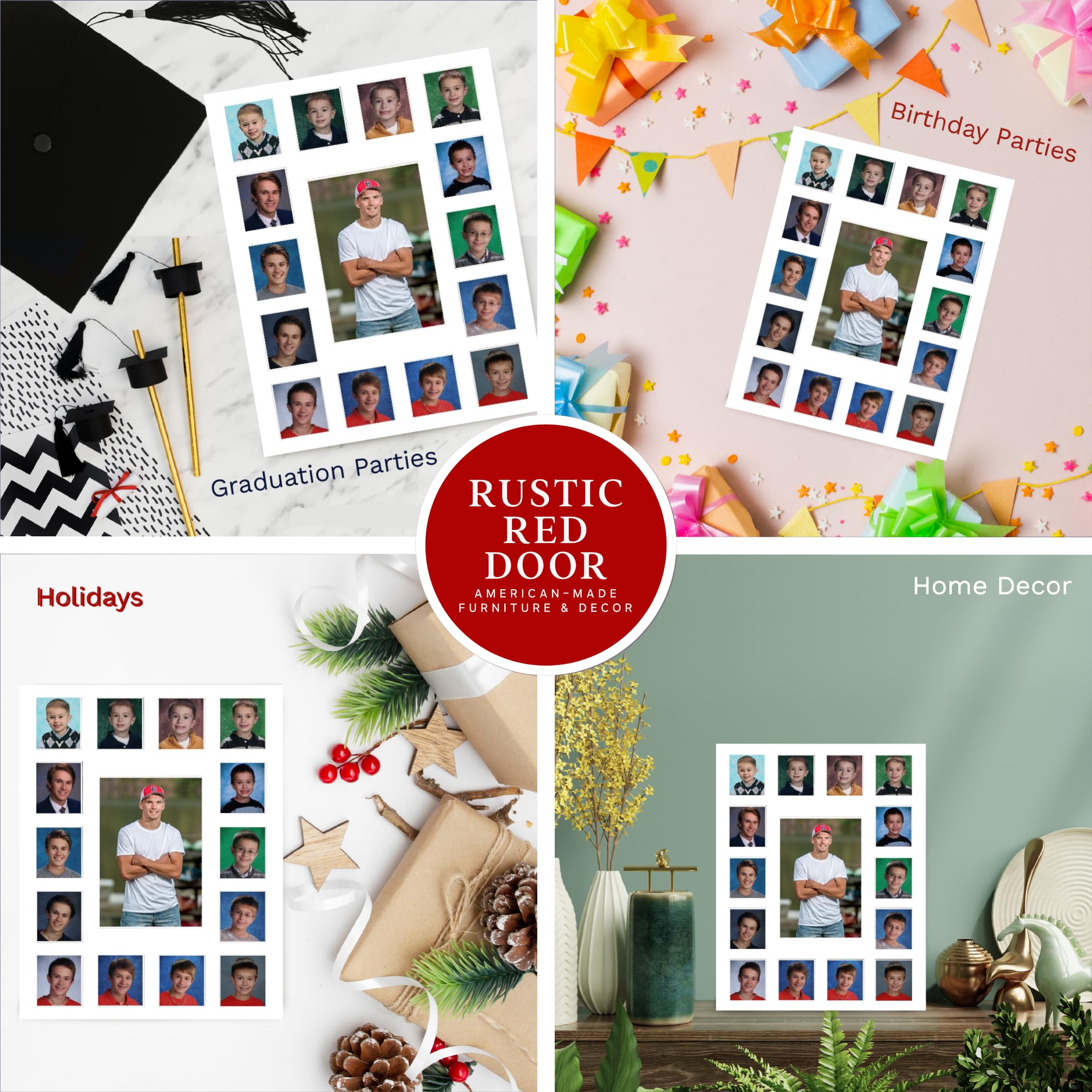 RRD Class of 2026 Photo Mat (11” x 14”) - School Picture Frame Mat for Pre-K to 12th Grade - White Collage Mat for Graduation & School Photos - Perfect for Yearbooks, Memory Boards & Wall Displays