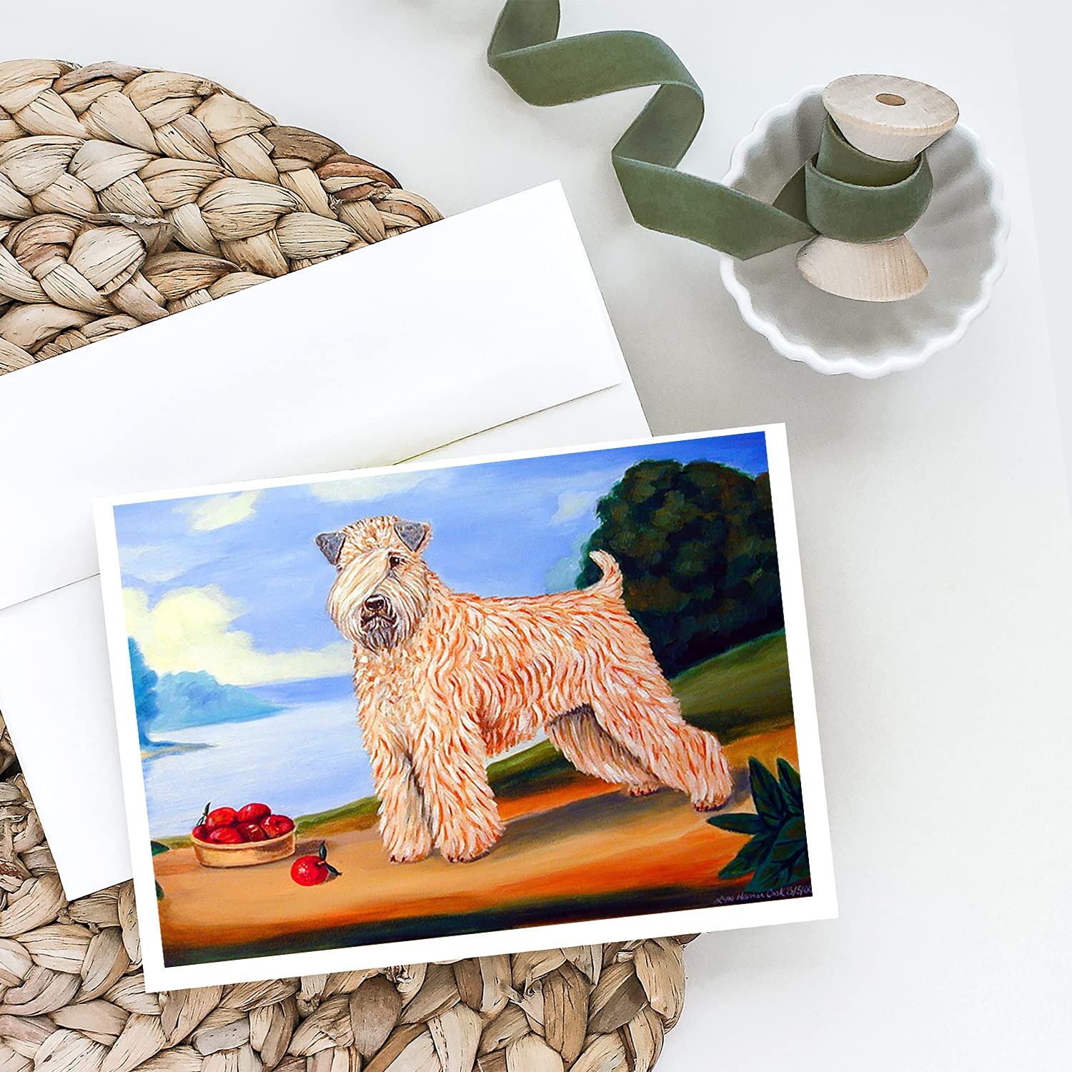 Wheaten Terrier Greeting Cards - Pack of 8 Blank A7 (5x7) Note Cards with Envelopes | Soft Coated Terrier Design | Perfect for Birthday Wishes, Thank You Notes & Pet Lover Gifts