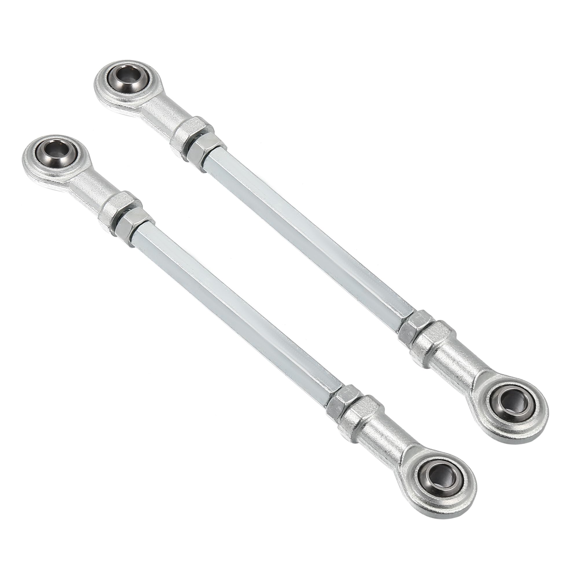 Motoforti 2-Piece 145mm Adjustable Steering Tie Rod Ball Joint with 8mm Hole Diameter - Compatible with 49cc Electric ATV & Go Kart - Silver Tone Steering Suspension Accessory - Perfect for Off-Roading, Racing & DIY Kart Upgrades