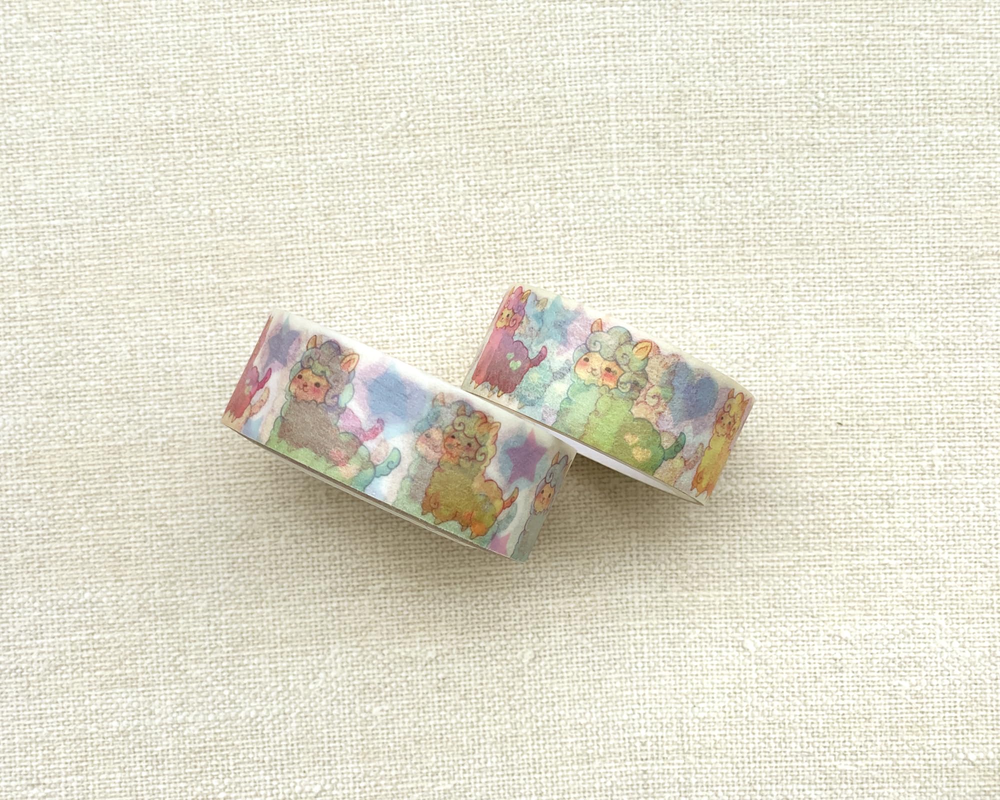Premium Alpaca Washi Tape Set - Kawaii Cute Masking Tape for Planners, Journals & Scrapbooking - Decorative Animal Washi Tape for DIY Crafts, Bullet Journaling & Planner Supplies - Perfect for School, Office & Home Decor