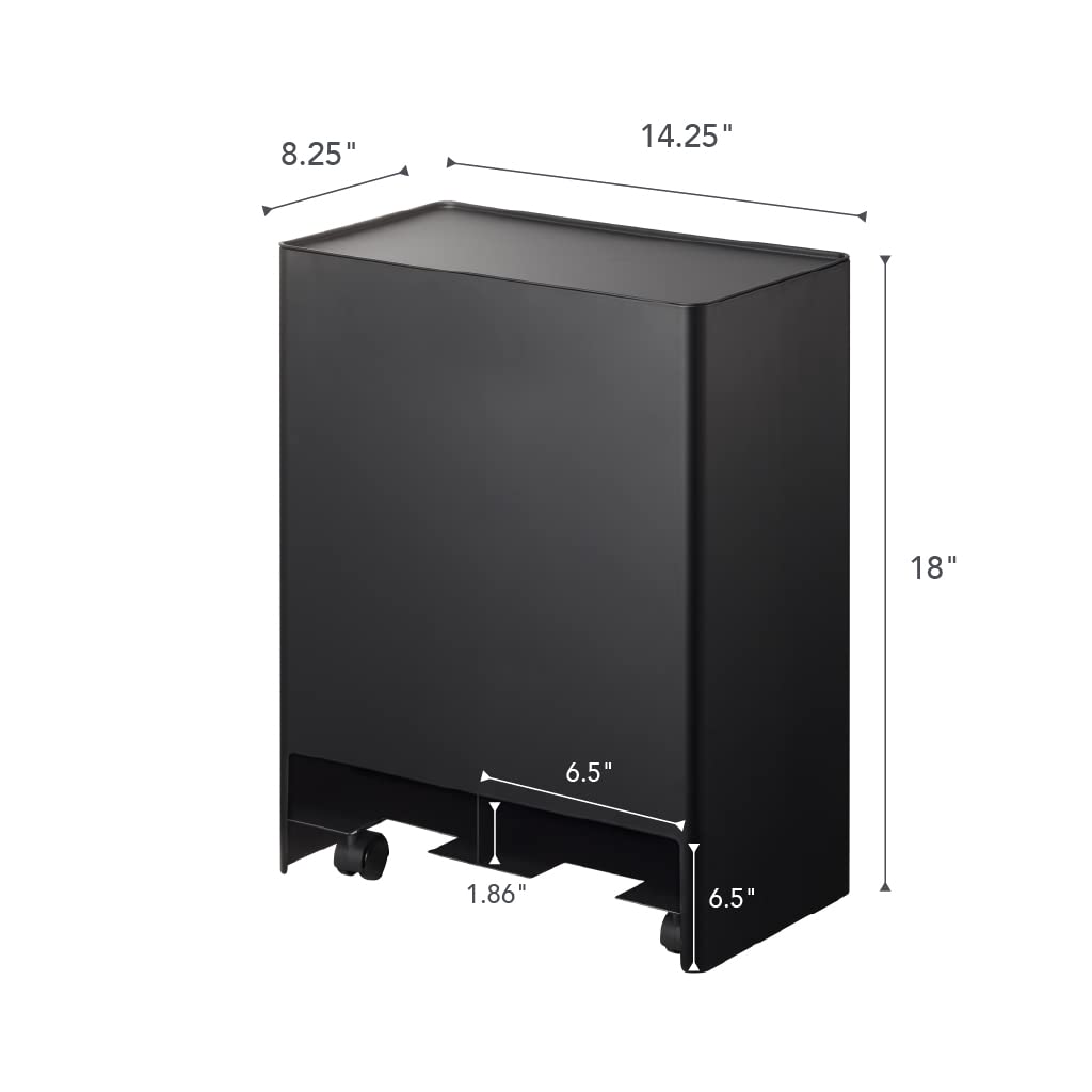 Yamazaki Home Organizer Stacker & Nursery Diaper Dispenser - Steel Rolling Cart, Black | Space-Saving Storage Solution for Baby Nursery, Kitchen, Bathroom & Office Organization