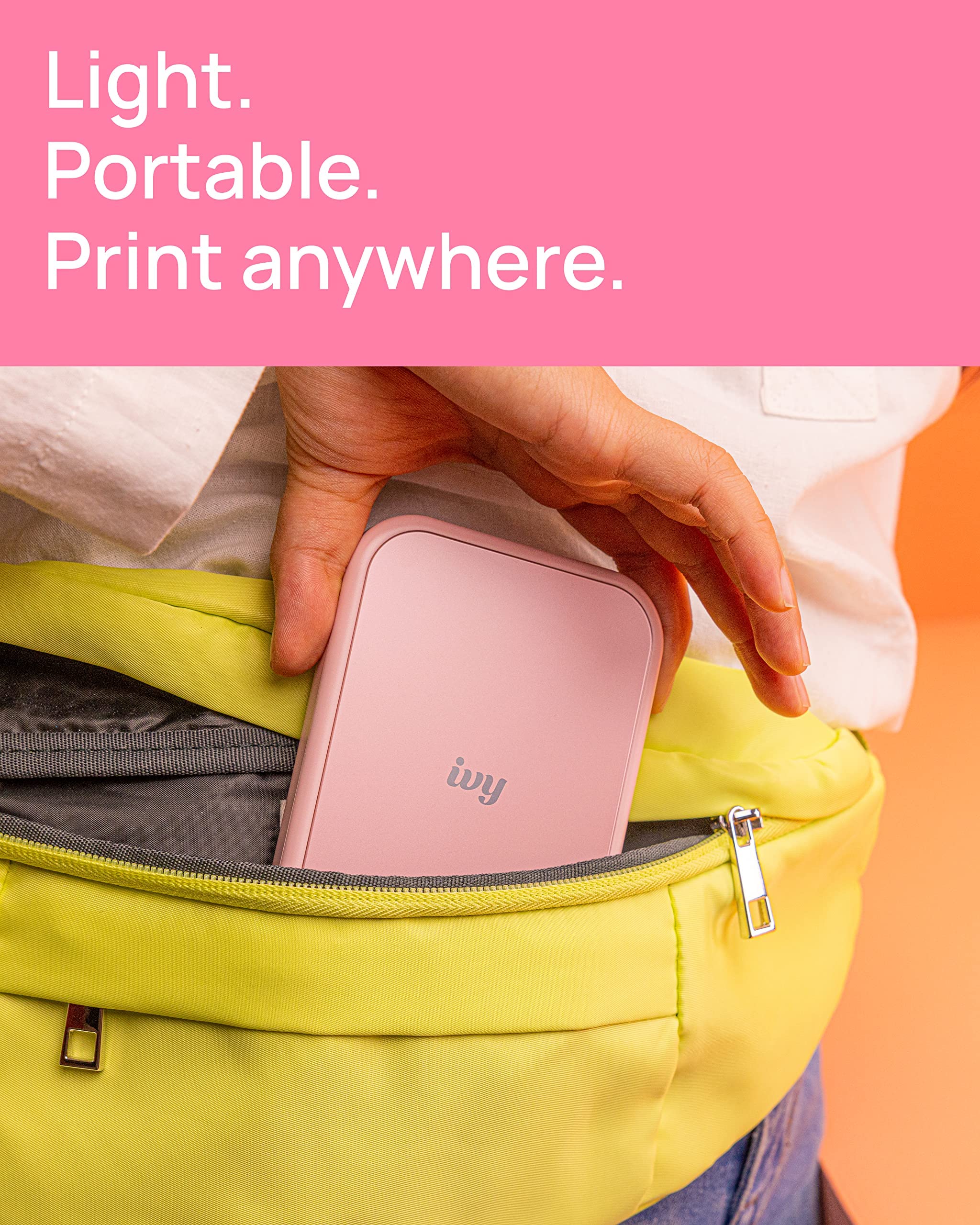 Canon Ivy 2 Mini Photo Printer - Wireless Portable Instant Printer for iPhone & Android, Sticky-Back Photo Prints in Blush Pink | Perfect for Travel, Scrapbooking & DIY Projects