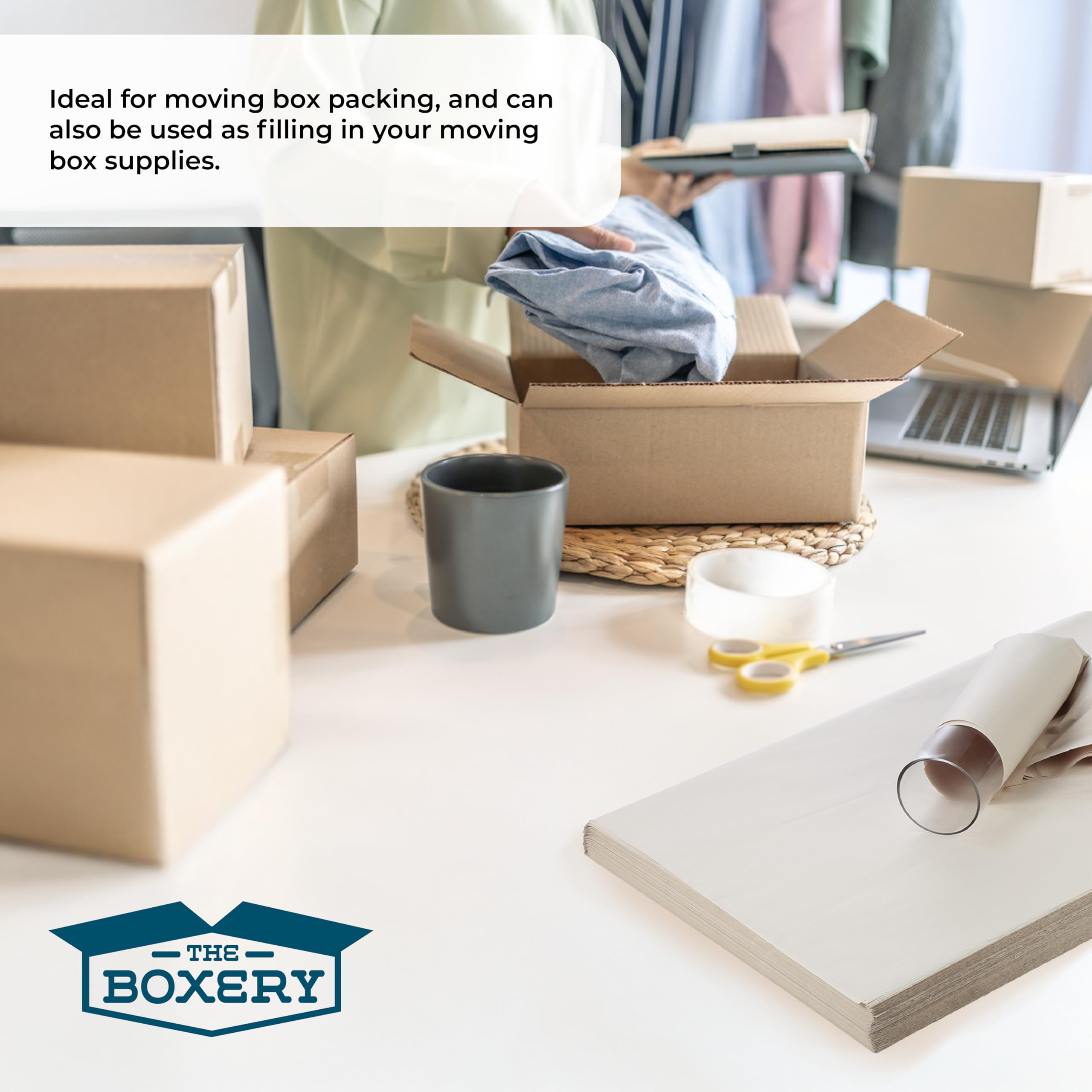 The Boxery Newsprint Packing Paper Sheets for Moving - 160 Sheets, 24