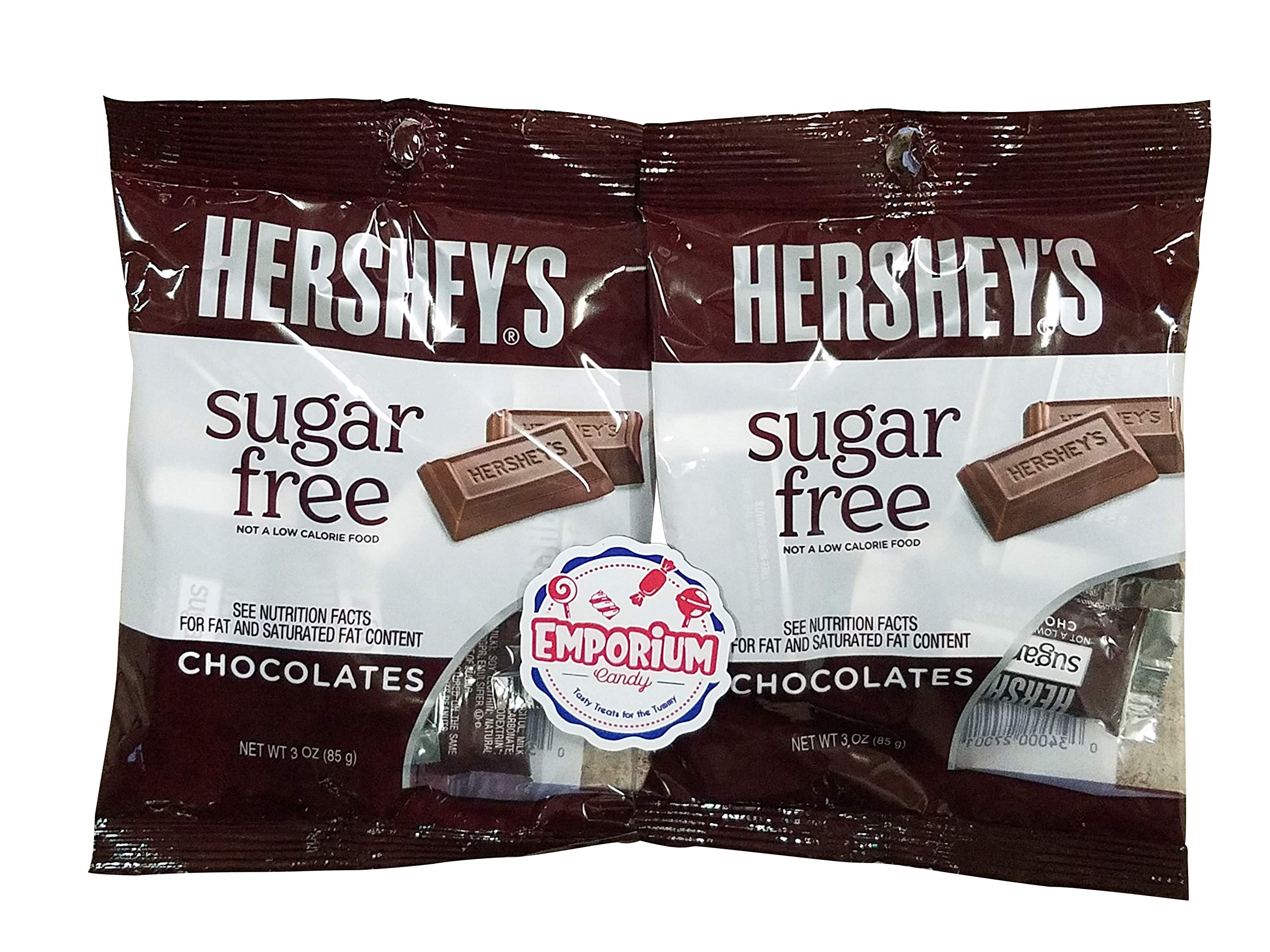 Sugar Free Hershey's Milk Chocolate Mini Bars - 2 Pack (3 oz Each) | Individually Wrapped Low Carb Keto Snacks for Diabetics, Office Treats & Party Favors