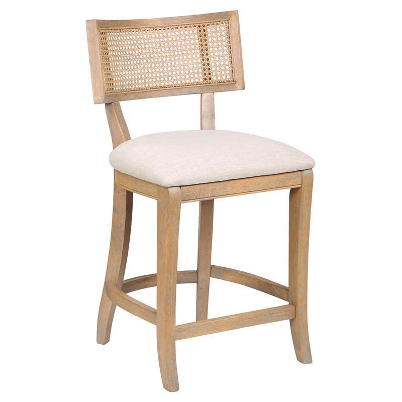 Furniture of America Averill Wood Padded Counter Height Chair in Natural Tone - Comfortable Bar Stool for Kitchen Island, Breakfast Nook & Dining Room