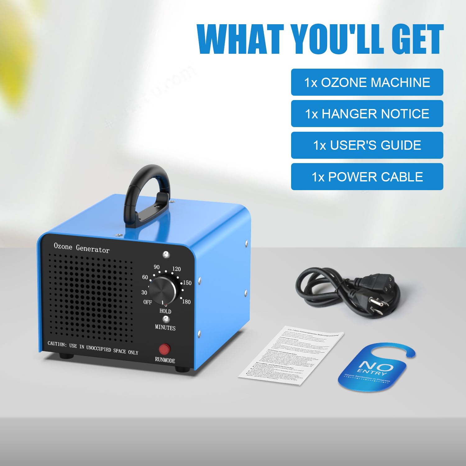 ECNLAN 30000mg/h Ozone Generator Air Purifier - Eliminate Odors, Smoke, Mold & Bacteria for Home, Car, Office & Pet Areas | Portable Ozone Machine for Deep Cleaning & Air Freshening