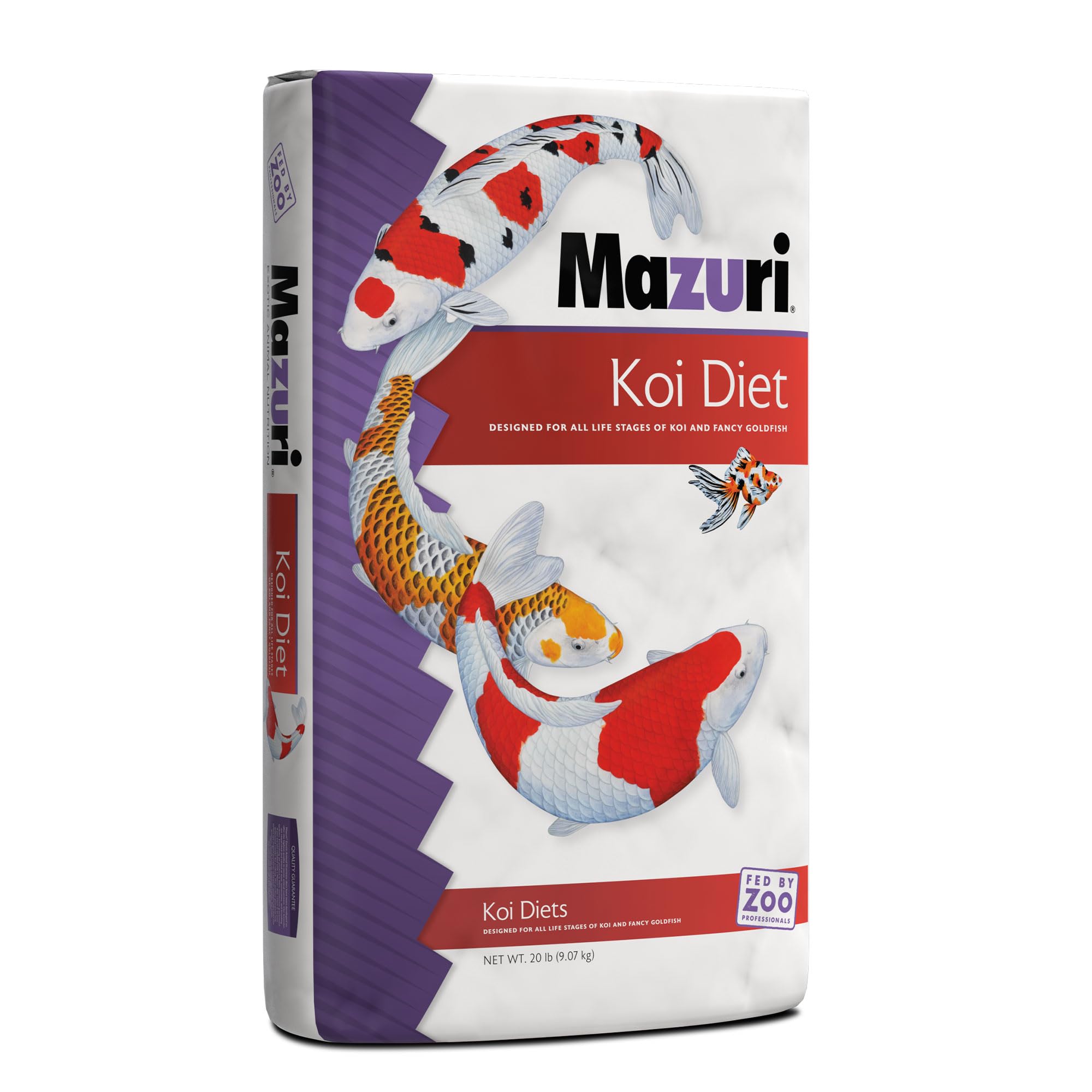 Premium Mazuri Koi Platinum Ogata Complete Nutrition Fish Food - 20lb Bag for Large Koi | Ideal for Pond Feeding & Enhancing Color Vibrancy