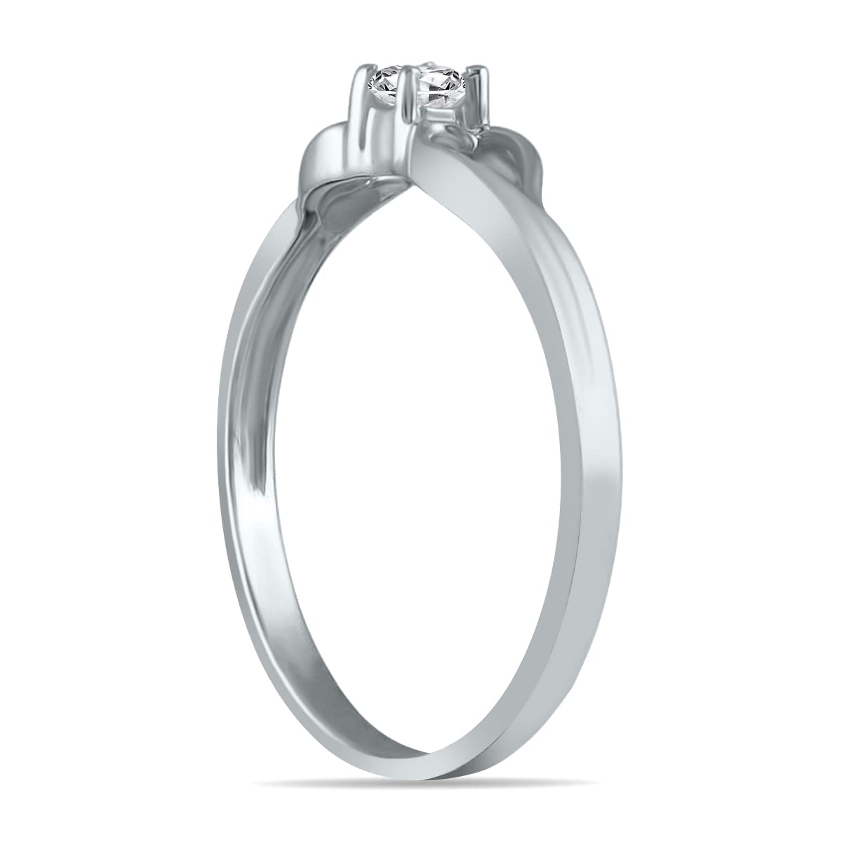1/10 Carat TW AGS Certified Diamond Heart Promise Ring in 10K White Gold - Perfect for Anniversaries, Engagements & Romantic Gifts