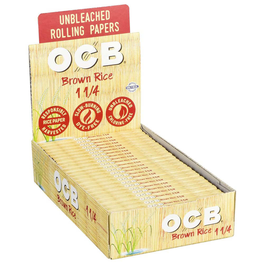 24-Piece OCB Brown Rice Rolling Papers 1 1/4