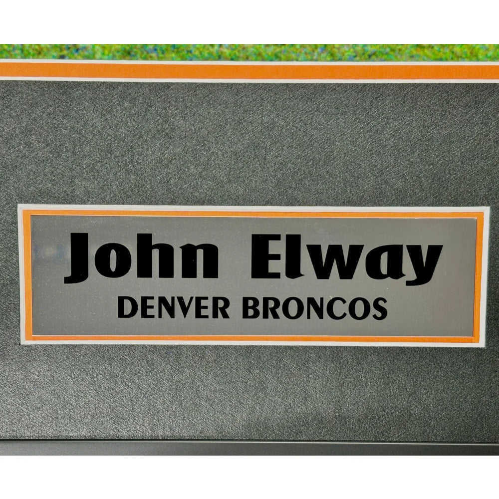 John Elway Autographed Denver Broncos 16x20 Framed Photo with BAS COA - Perfect for Sports Memorabilia Collectors and Broncos Fans Home Decor