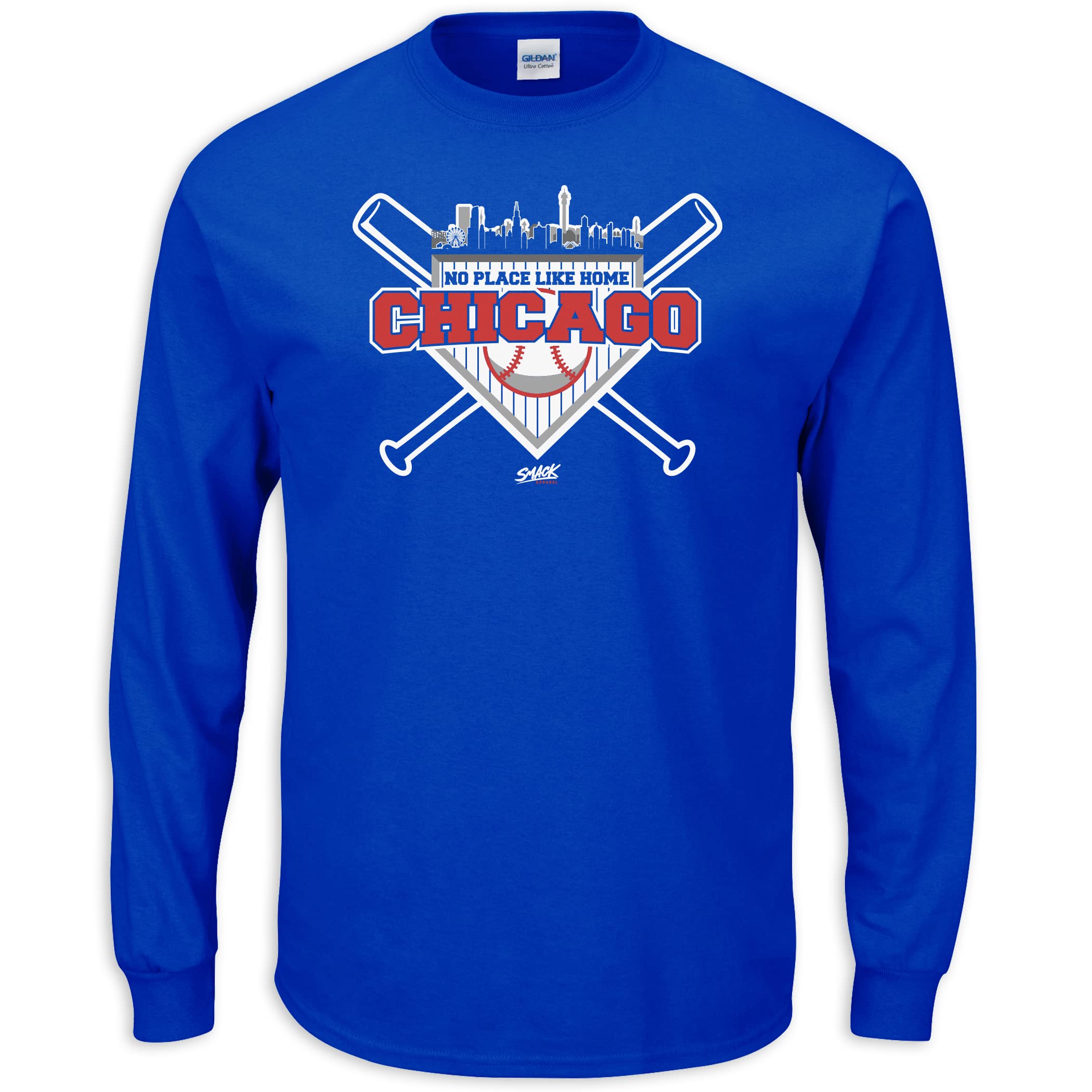 Chicago Baseball Fans - No Place Like Home Royal Blue T-Shirt (S-5XL) | Comfortable & Stylish for Games, Outings & Casual Wear
