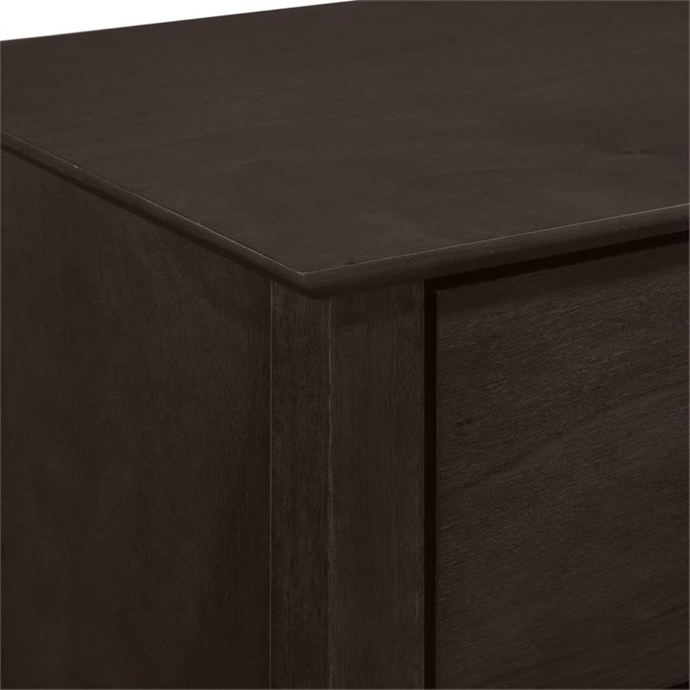 Gemini Solid Wood Nightstand with 2 Drawers - Classic Merlot Finish for Bedroom & Living Room Furniture - Perfect for Storage & Decor