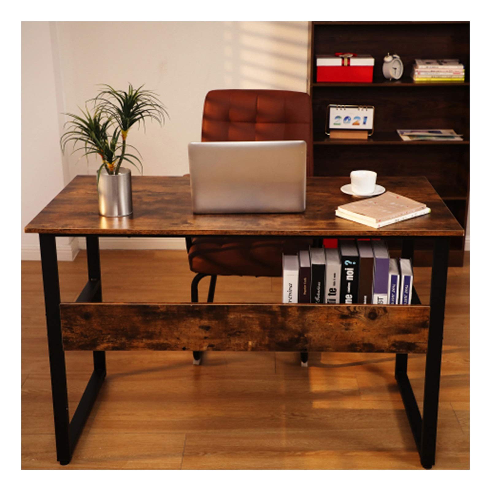 Modern Sturdy Computer Desk with Metal Legs | Industrial Home Office Writing Table | Space-Saving & Easy to Assemble | Perfect for Small Spaces, Study Rooms & Remote Work
