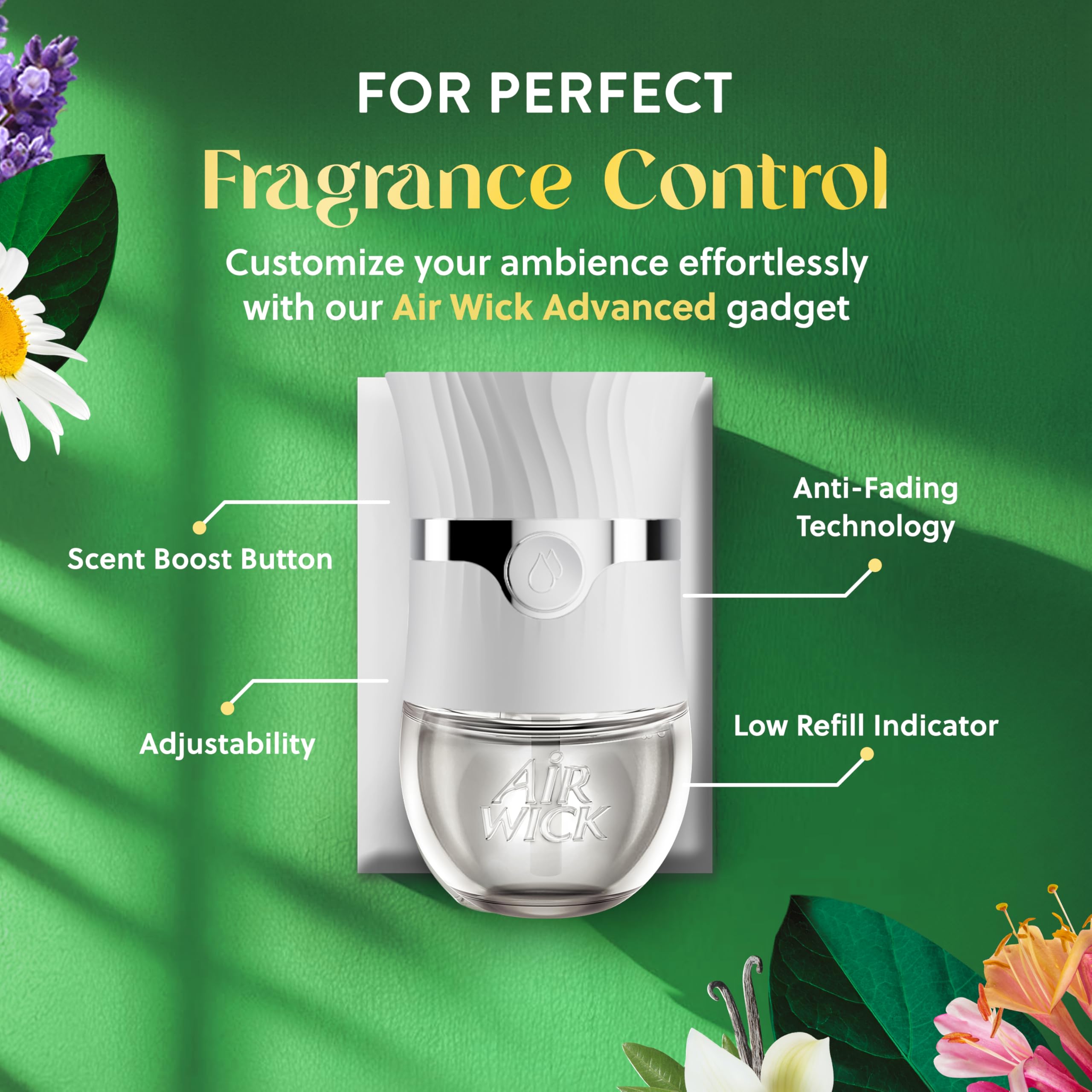 Air Wick Plug in Scented Oil Refills - 10 Pack Lavender & Chamomile Essential Oil Air Freshener | Eco Friendly Home Fragrance for Bedroom, Living Room & Office | Long Lasting Aroma for Relaxation & Stress Relief