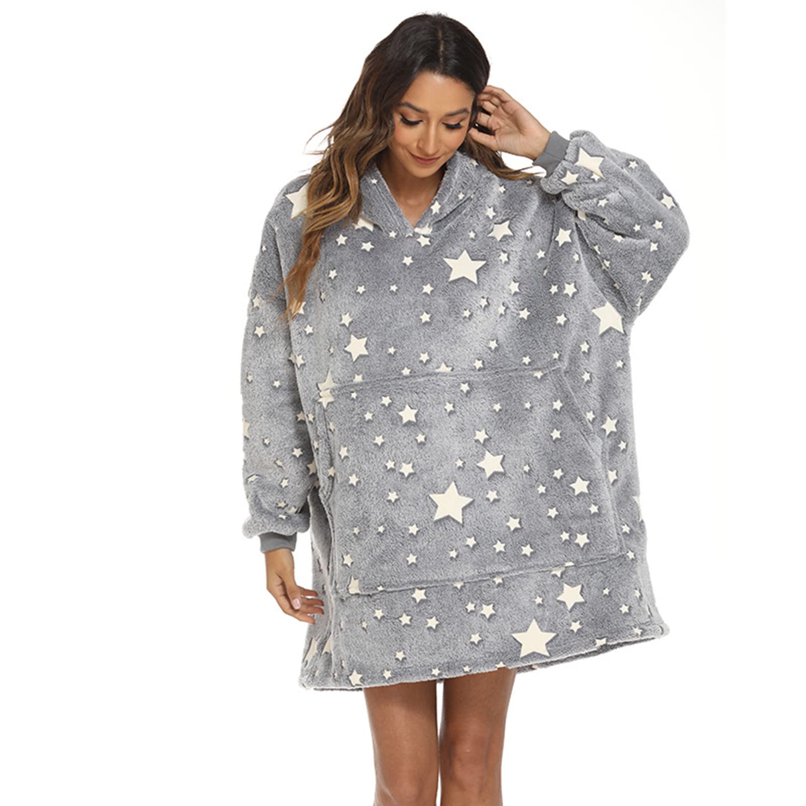ERFD Wearable Blanket Hoodie - Oversized Soft Fleece Hooded Sweatshirt with Pockets, One Size Fits All for Women & Men | Cozy Lounge Wear for Home, Movie Nights, Camping & Outdoor Activities