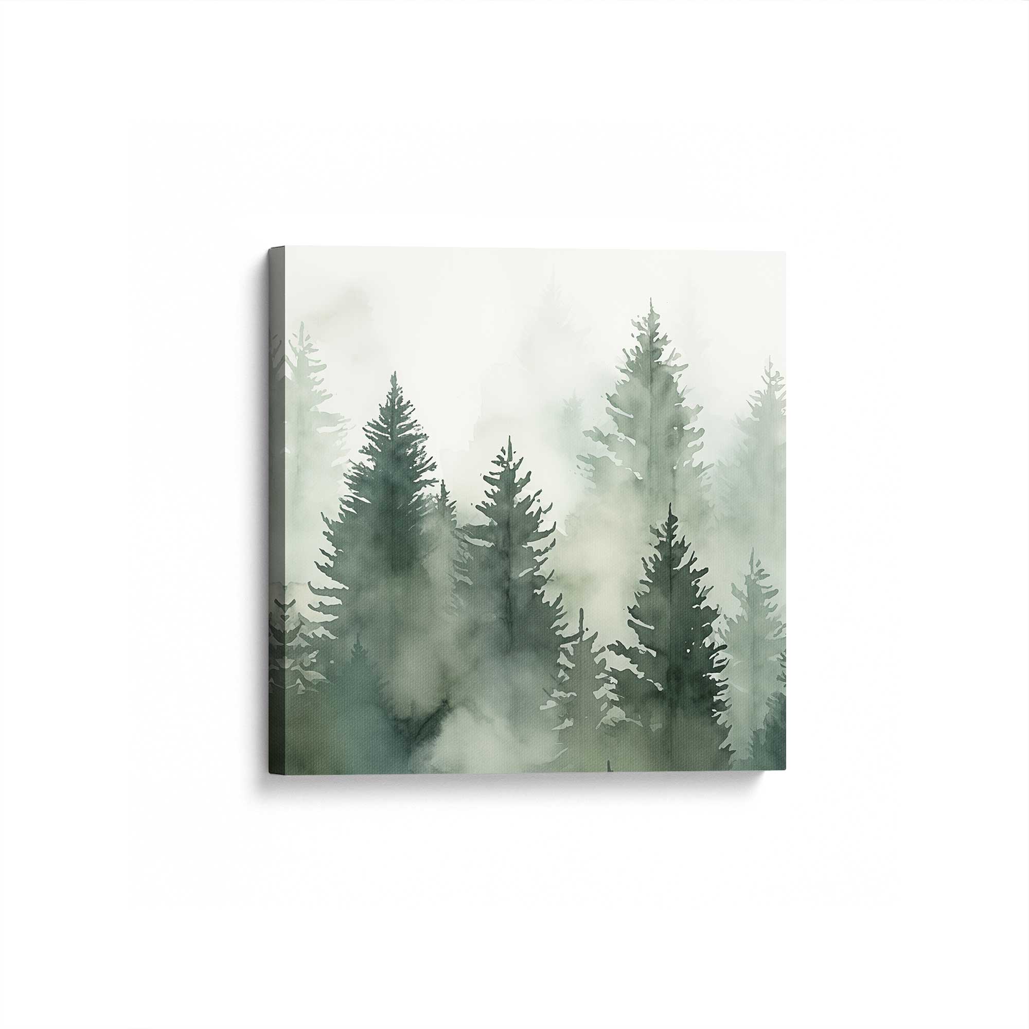 Green Haze Woodland II Canvas Wall Art Print - Nature Landscape Painting for Living Room, Bedroom & Office Decor