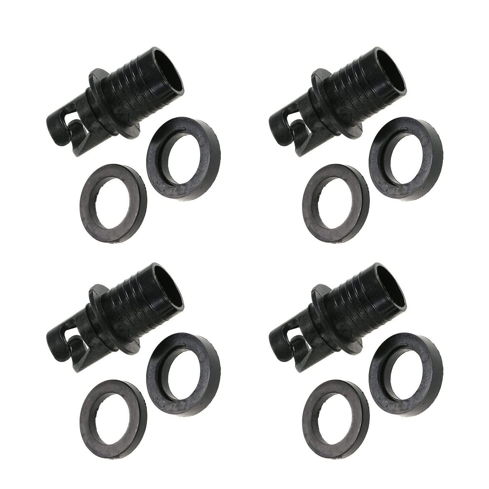 4Pcs Inflatable Kayak Pump Adapter - Universal Air Valve Hose Connector for SUP Paddle Board, Inflatable Boat & Water Sports Gear - Compatible with Halkey Roberts Valve - Perfect for Kayaking, Boating & Beach Activities