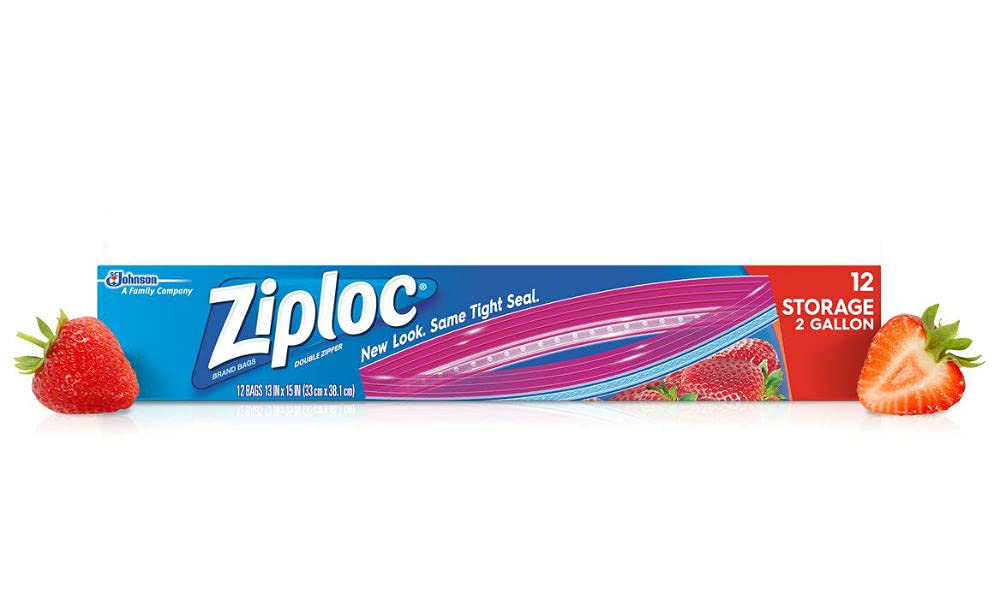 Ziploc Storage Bags - Jumbo 2 Gallon Size (12 Count) - Heavy Duty Freezer Bags for Food Storage, Meal Prep & Organization