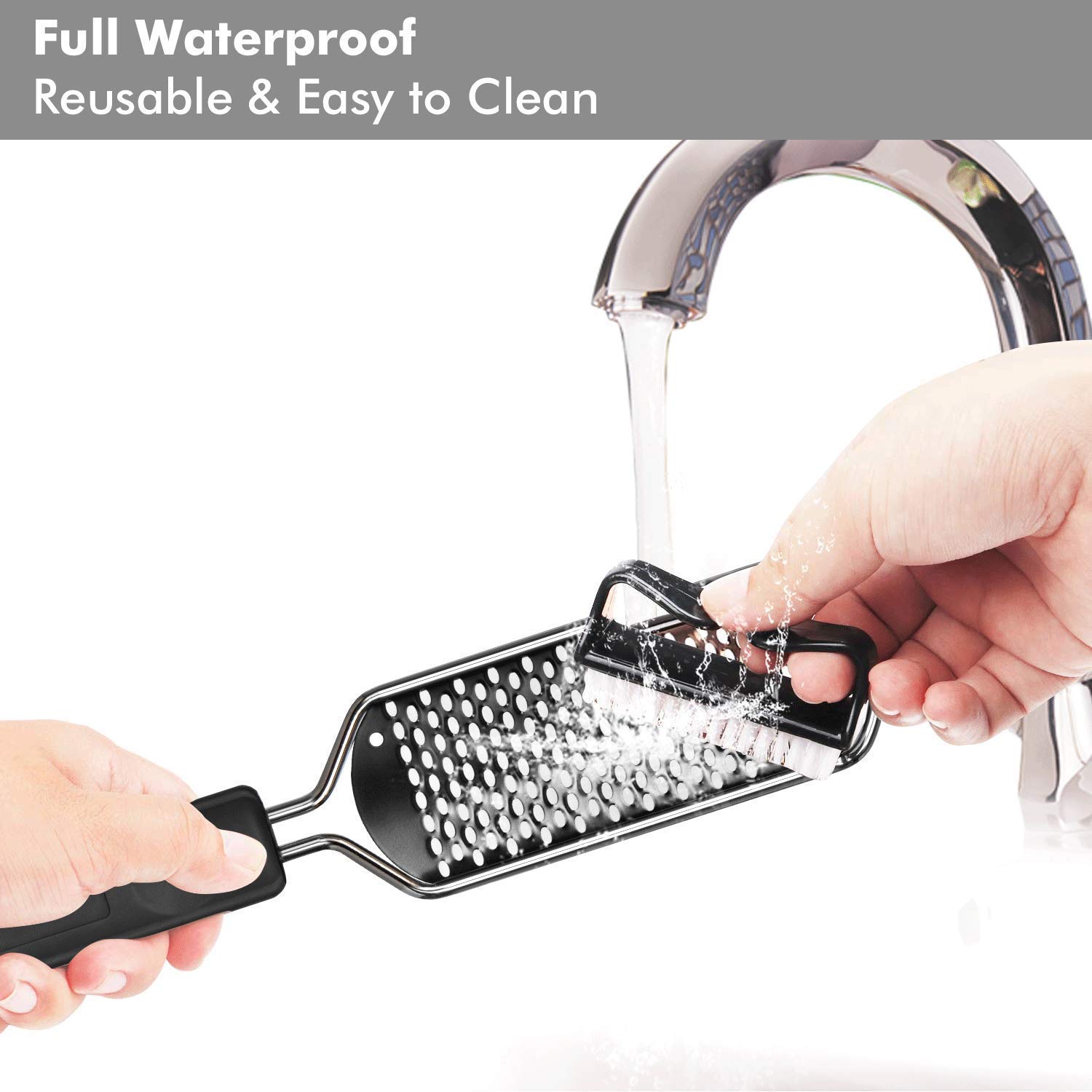 ZORBES Stainless Steel Callus Remover & Foot File - Professional Pedicure Tool for Wet & Dry Feet - Easy to Use & Clean - Durable Foot Scraper for Dead Skin & Hard Calluses (1 Pack, Black) - Perfect for Home Pedicures & Salon Foot Care