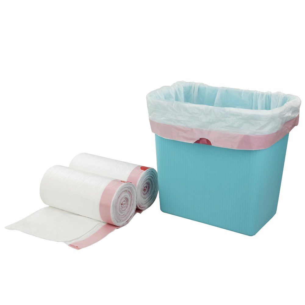 1.5 Gallon Small Drawstring Trash Bags - White Kitchen Bathroom Office Waste Bags for Home & Office Use