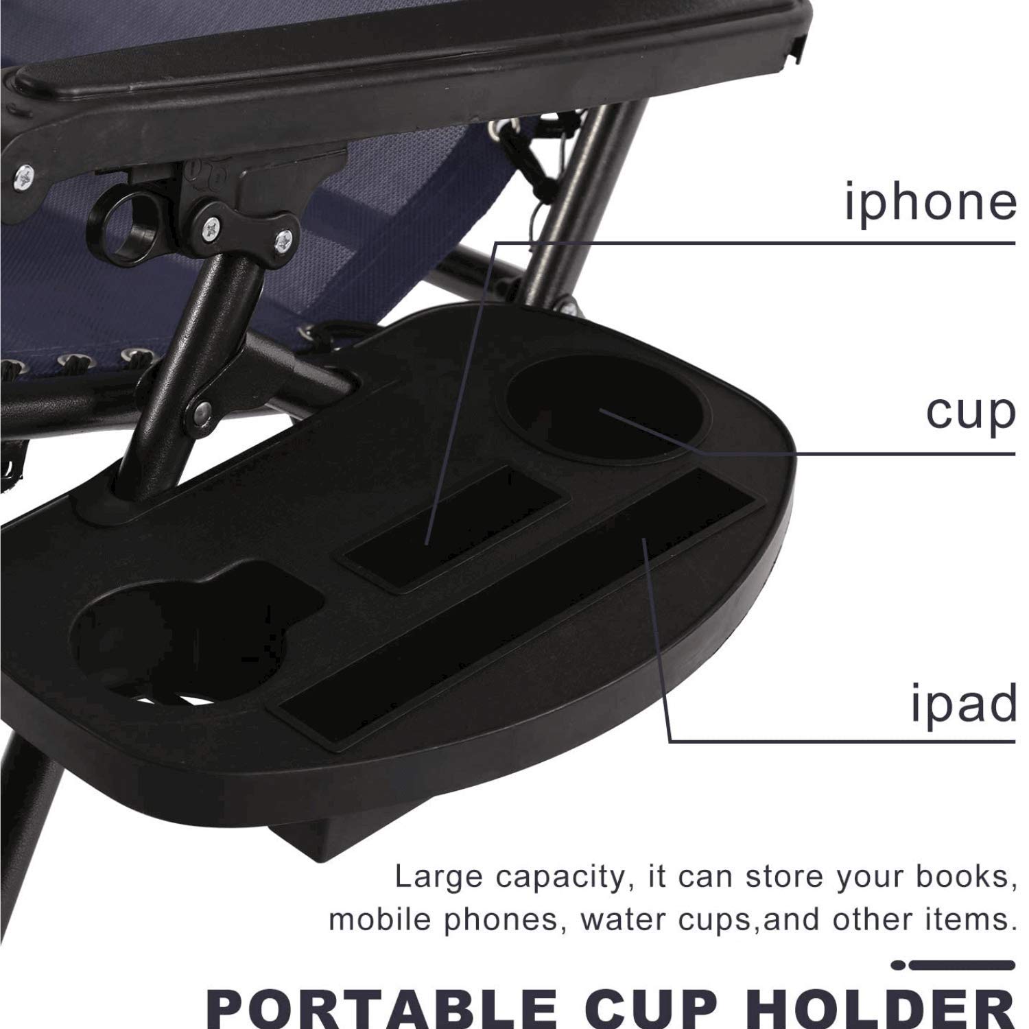 2 Pack Zero Gravity Lounge Chair - Portable Folding Outdoor Recliner with Adjustable Headrest & Cup Holder, 250lbs Capacity - Perfect for Backyard, Beach, Pool, and Lawn Relaxation