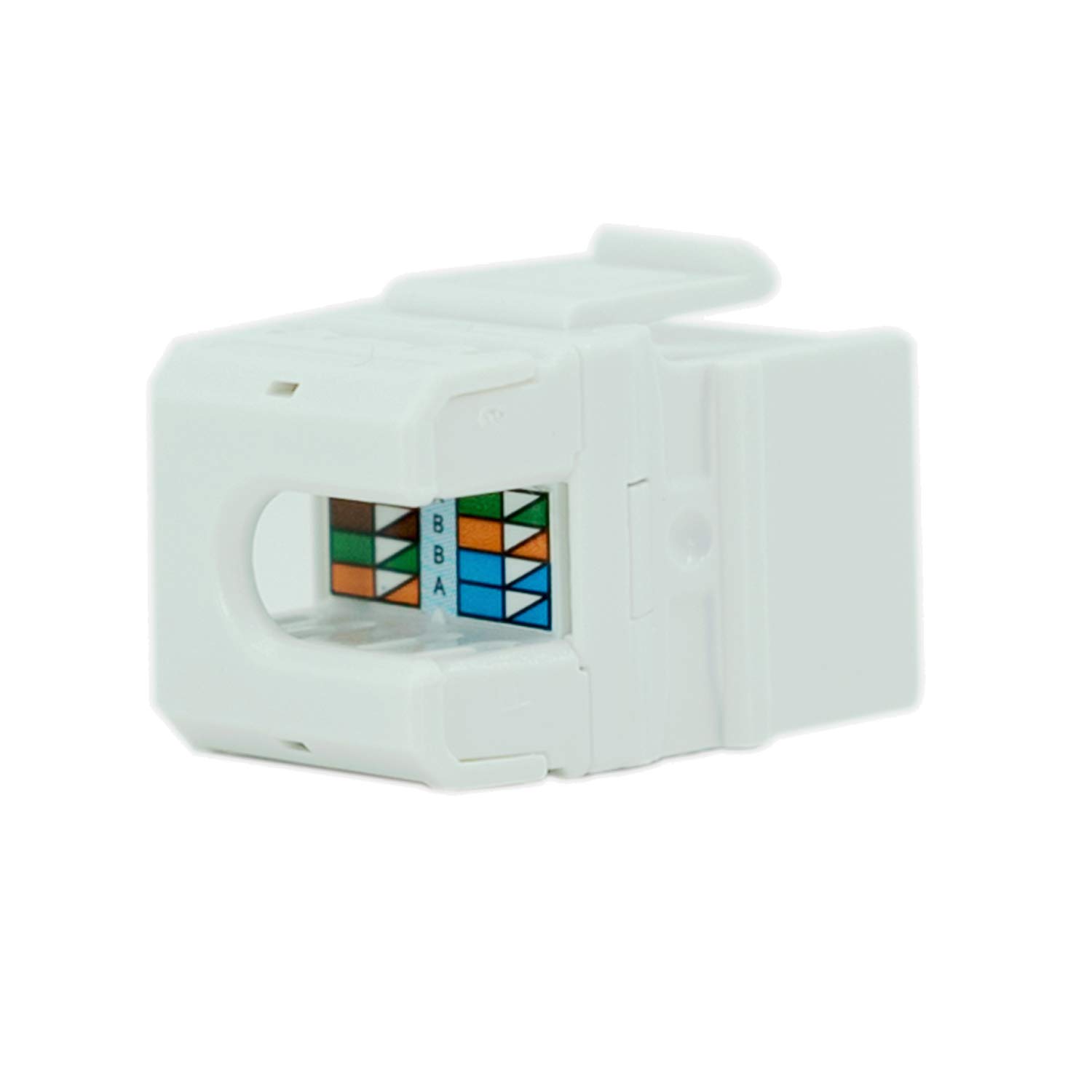 Legrand OnQ RJ45 Keystone Insert - Cat 5e Ethernet Jack for High-Speed Networking - Punch & Go Termination (White, 100 Pack) - Ideal for Home/Office Network Installations & Data Centers