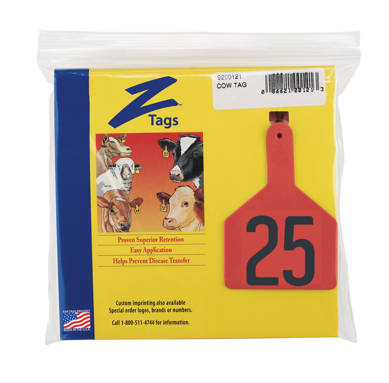 Pre-Numbered Cow Ear Tags 101-125 - Durable Red Hot Stamp Livestock Tags for Cattle Identification & Farm Management - Ideal for Dairy Farms, Ranches & Livestock Tracking