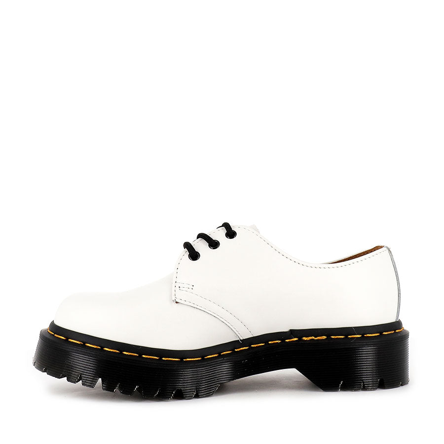 Dr. Martens 1461 BEX White Smooth Leather Oxford Shoes - Unisex Classic 3-Eye Lace-Up for Work, Casual & Street Style