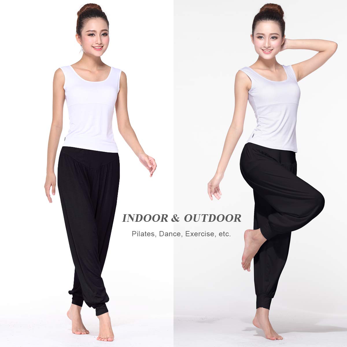 BeautyWill Women's High Waist Harem Yoga Pants - Soft Modal Loose Fit Workout & Pilates Pants for Casual Wear, Lounge & Exercise - Perfect for Yoga, Gym, Travel & Relaxation at Home