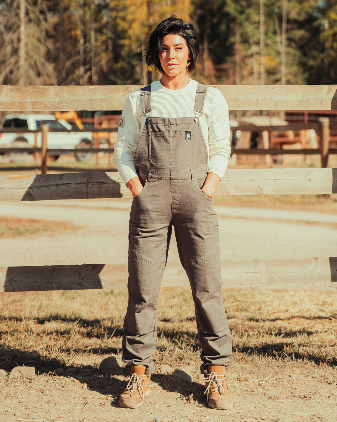 Women's Forever Overalls - Classic Grey Denim Jumpsuit for Casual Wear, Work & Outdoor Activities