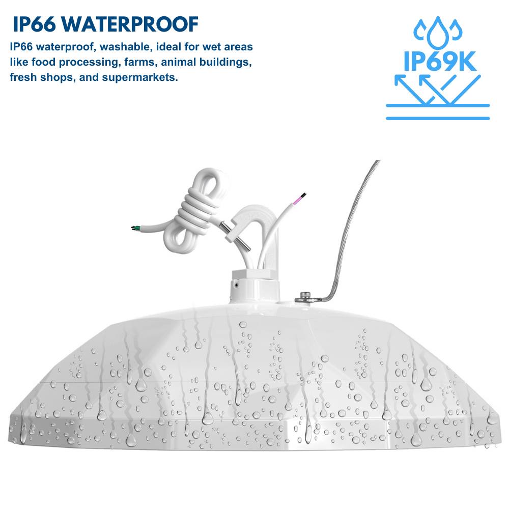 NSF Certified 200W LED High Bay Light - 29,200 Lumens, 5000K Daylight, 120-277V, Replaces 600W Metal Halide - Ideal for Commercial Kitchens, Warehouses & Food Processing Facilities