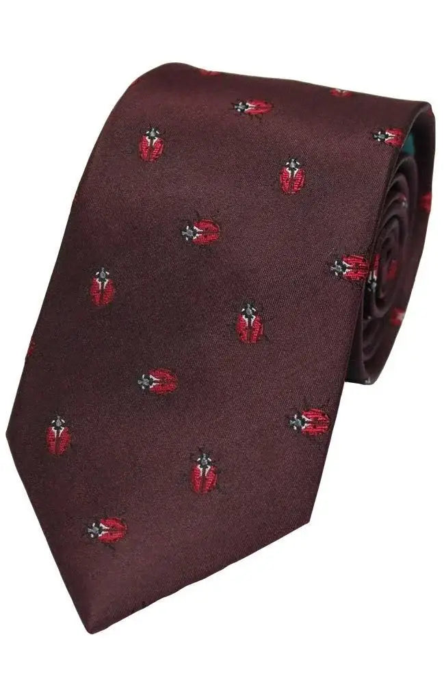 LA Smith Country & Hobby Ladybird Silk Neckties for Men - Elegant Formal Wear for Business, Weddings & Special Occasions