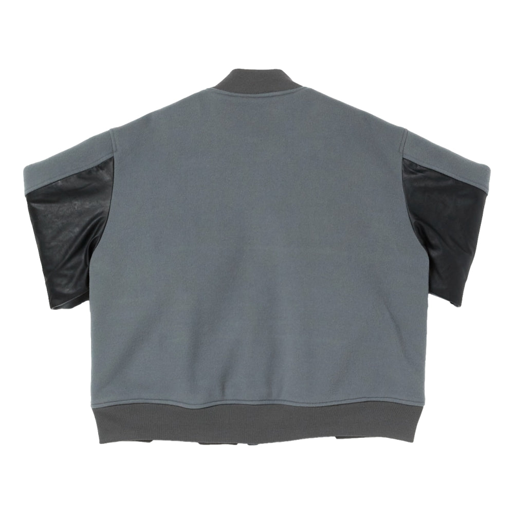 N.HOOLYWOOD Drop Shoulder Bomber Jacket - Charcoal Gray Men's Casual Outerwear for Streetwear & Urban Fashion