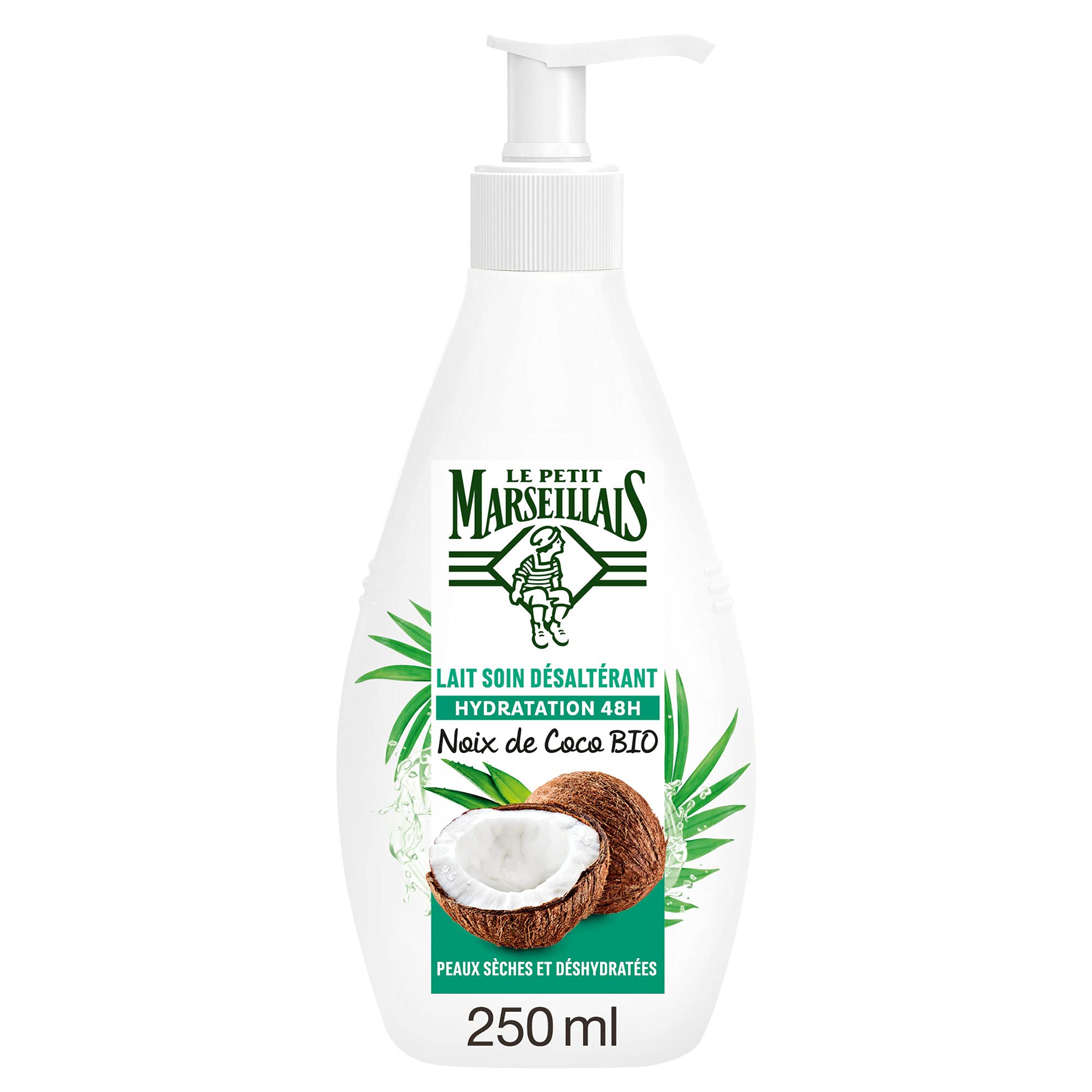 Le Petit Marseillais Organic Coconut Body Milk - 48H Hydrating & Soothing Body Lotion, 250ml - Perfect for Dry Skin Care & Daily Moisturizing After Shower