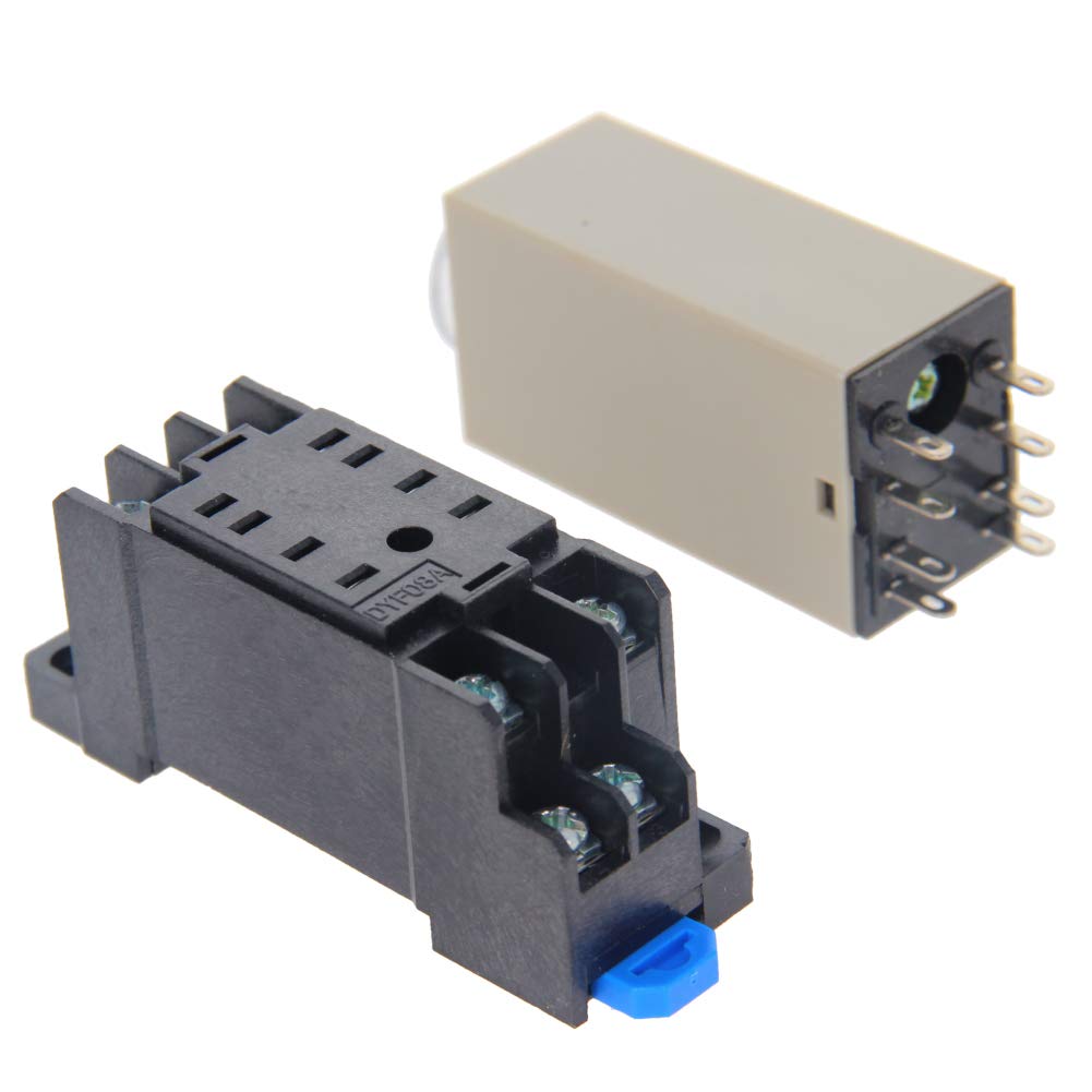 Fielect AC 110V H3Y-2 8-Pin Time Delay Relay Solid State Timer 0-10 Seconds with Socket - Perfect for Industrial Automation, HVAC Systems, and Electrical Control Panels