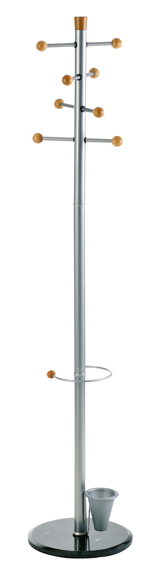 8-Hook Wall Mounted Coat Rack with Umbrella Stand - Space Saving Entryway Organizer, Sturdy Metal Construction in Modern Gray (69 x 15 Inches) - Perfect for Hallway, Mudroom, or Apartment Entry Storage