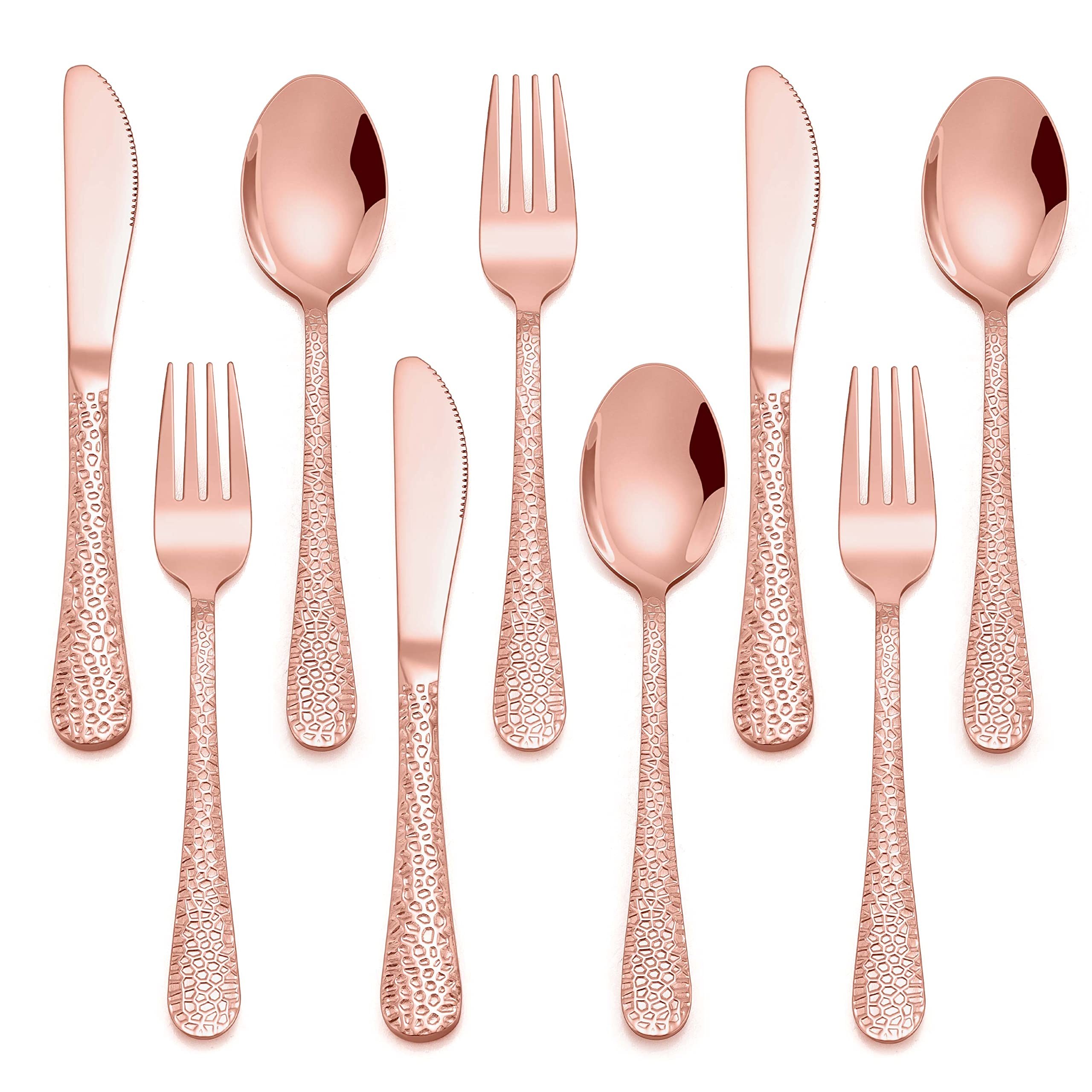 HaWare 9-Piece Stainless Steel Toddler Silverware Set - 3 Spoons, 3 Forks, 3 Knives - Hammered Mirror Finish Kids Flatware for Preschoolers | Durable Children's Cutlery for Home, School & Restaurant Dining