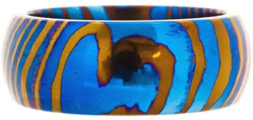 Handmade Damascus Steel Titanium Ring - KE-109-AT Custom Comfort Fit Wedding Band for Men, Unisex Modern Jewelry, Engagement & Statement Ring - Perfect for Weddings, Anniversaries, Gifts & Everyday Wear