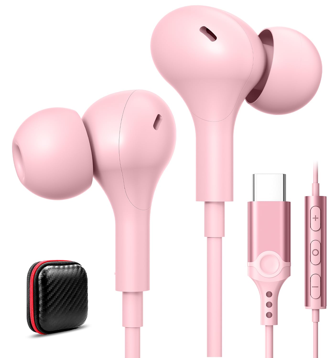 ACAGET USB C Headphones Wired Earbuds with Magnetic Design - Compatible with Samsung Galaxy S25/S24 Ultra/FE, iPhone 16/16 Pro Max/15 Plus, Galaxy A16/A55/A35/S23/S22/S21 - Perfect for Workouts, Commuting & Gaming