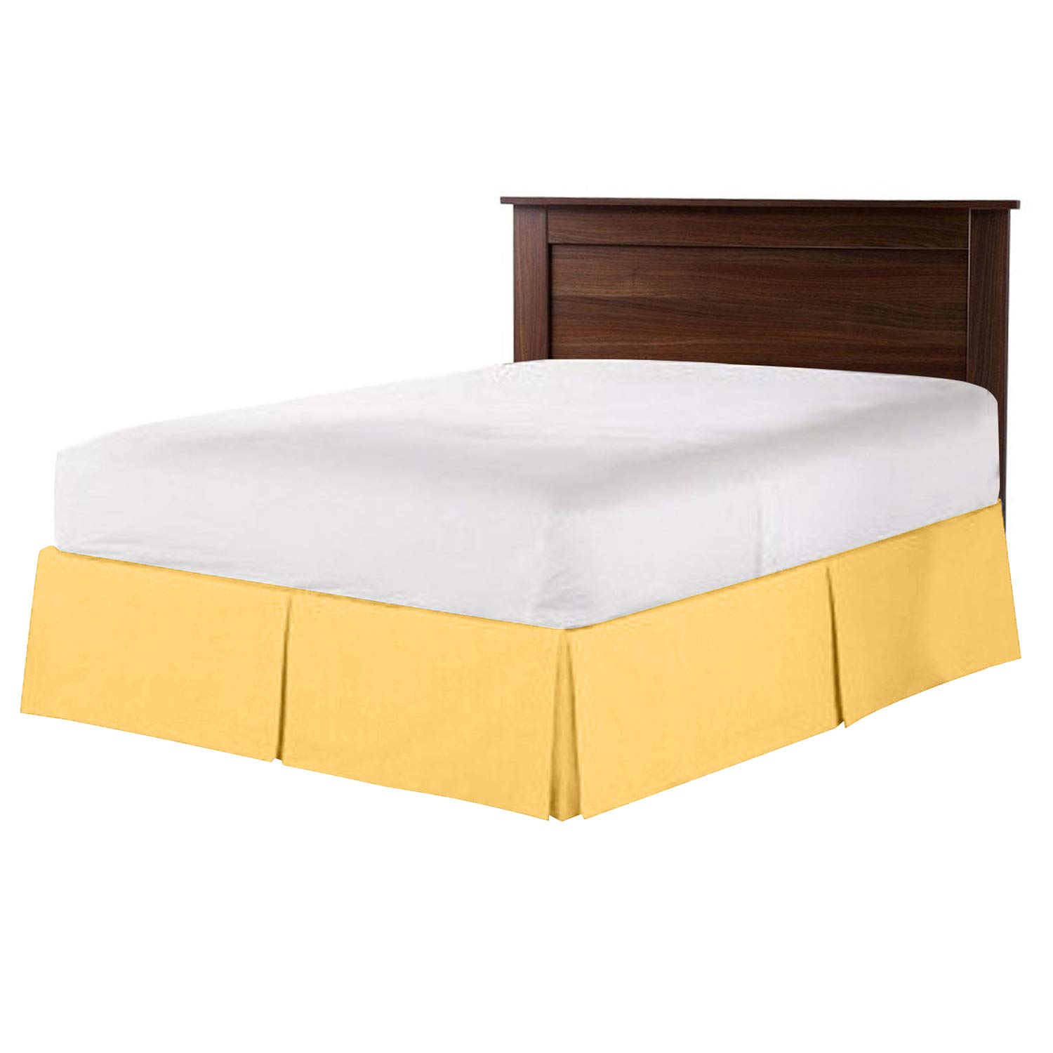 Luxury 100% Egyptian Cotton 800 TC Box Pleated Bedskirt - Twin Size Split Corner Dust Ruffle with 27