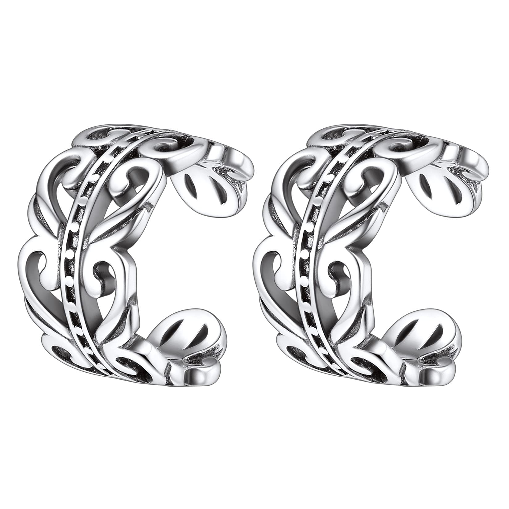 Suplight 925 Sterling Silver Non-Piercing Helix Ear Cuff - Clip On Cartilage Wrap Earrings for Women & Teen Girls | Multiple Styles | Perfect for Parties, Weddings & Everyday Wear