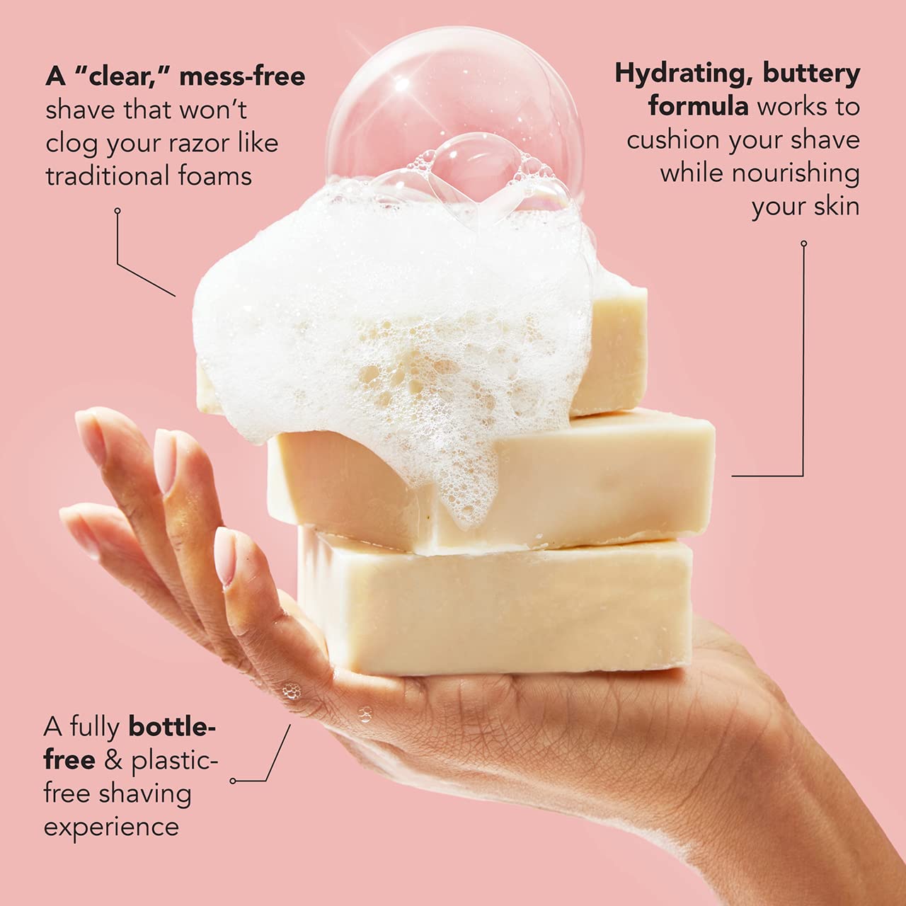 Kitsch Smooth Shave Butter for Sensitive Skin - 2-in-1 Hair Conditioner & Shaving Bar - Natural Moisturizing Shave Cream for Women & Men - Perfect for Travel & Sensitive Skin Care Routine