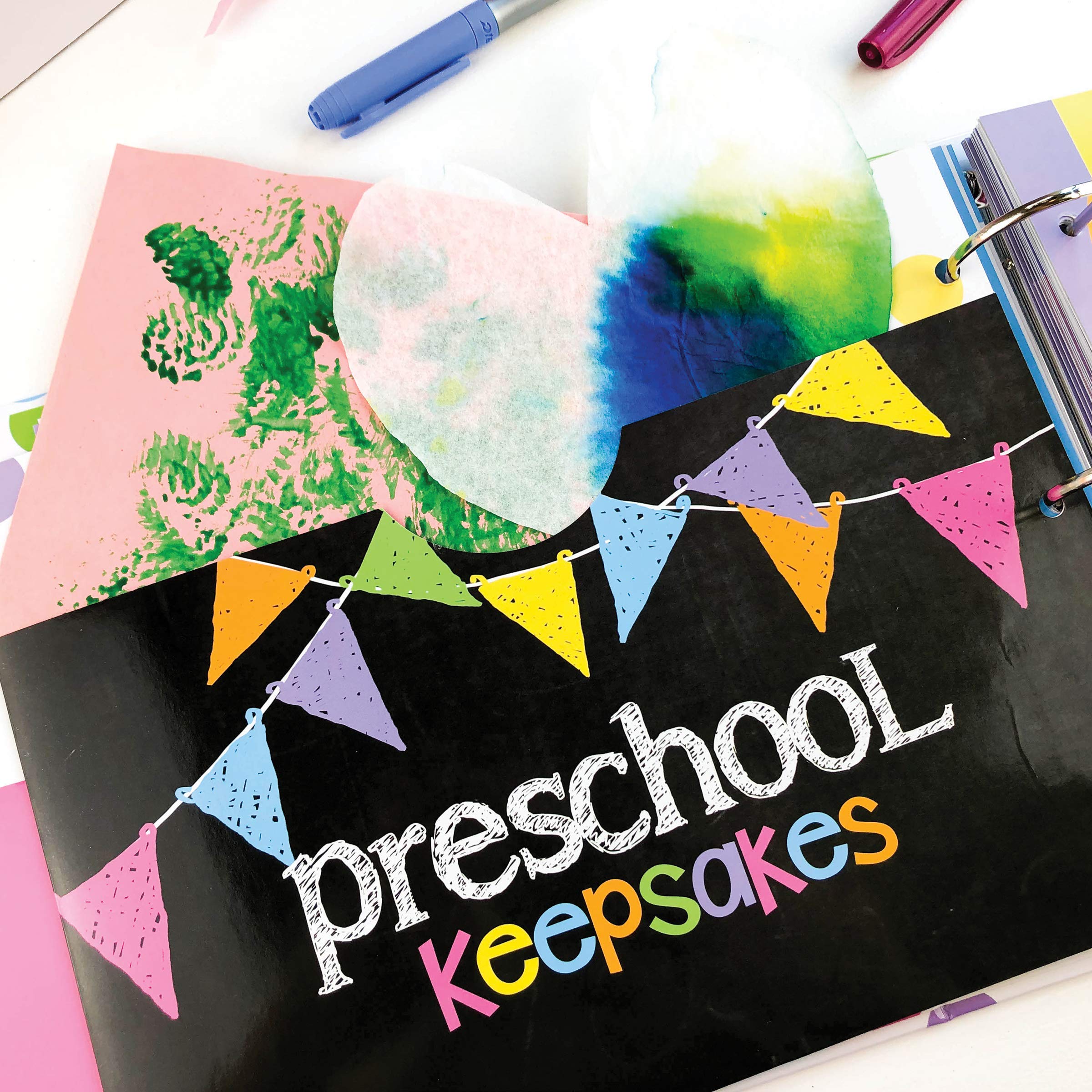 Denise Albright Class Keeper School Memory Book - Set of 8 Pastel Dot Binders for Preserving Kids' School Memories from Preschool to College | Photo Pages & Storage Pockets | Perfect for Scrapbooking, Graduation Gifts, and Family Keepsakes