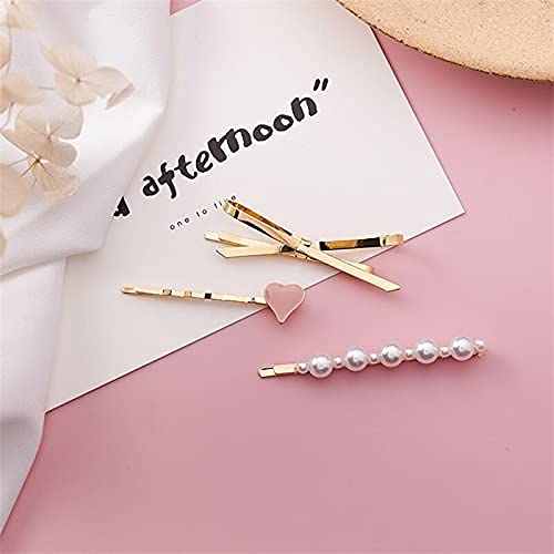 KHODIYAR Geometric Hollow Metal Hair Clips for Women - Korean Style Pearl Barrettes & Hairpins (3-Pack) - Perfect for Weddings, Parties & Everyday Styling