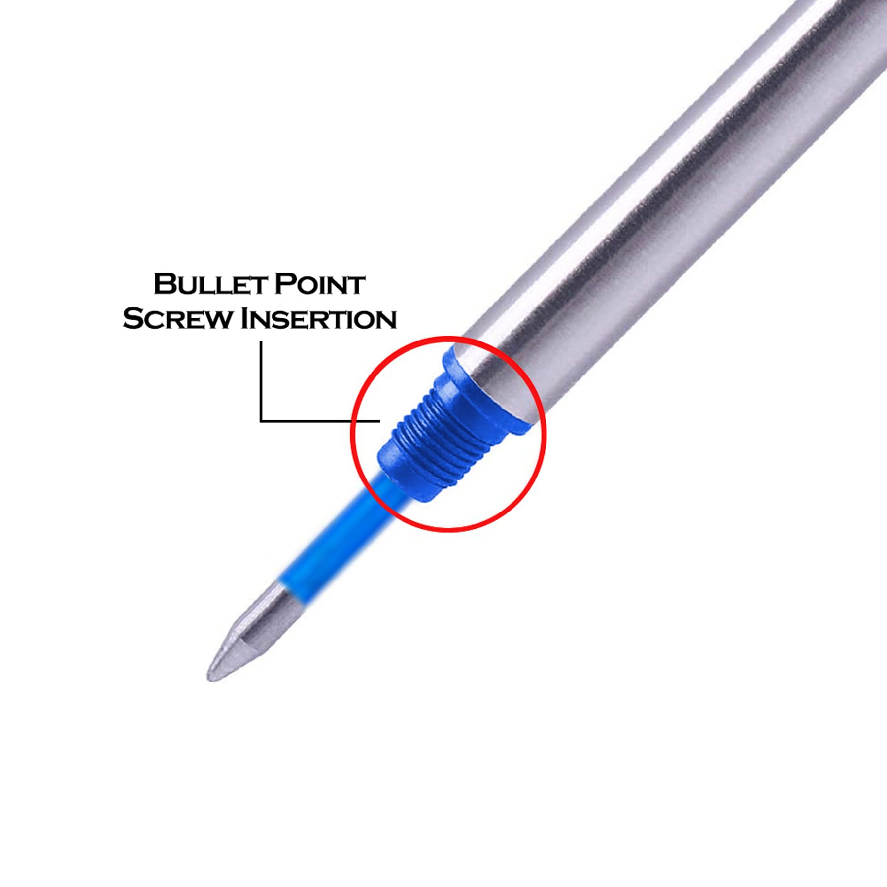 DunBong Spiral Refill 5 Pack - 0.5mm Medium Point Threaded Rolling Ball Gel Ink Refills for Smooth Writing (Blue) | Ideal for Office, School & Daily Note Taking