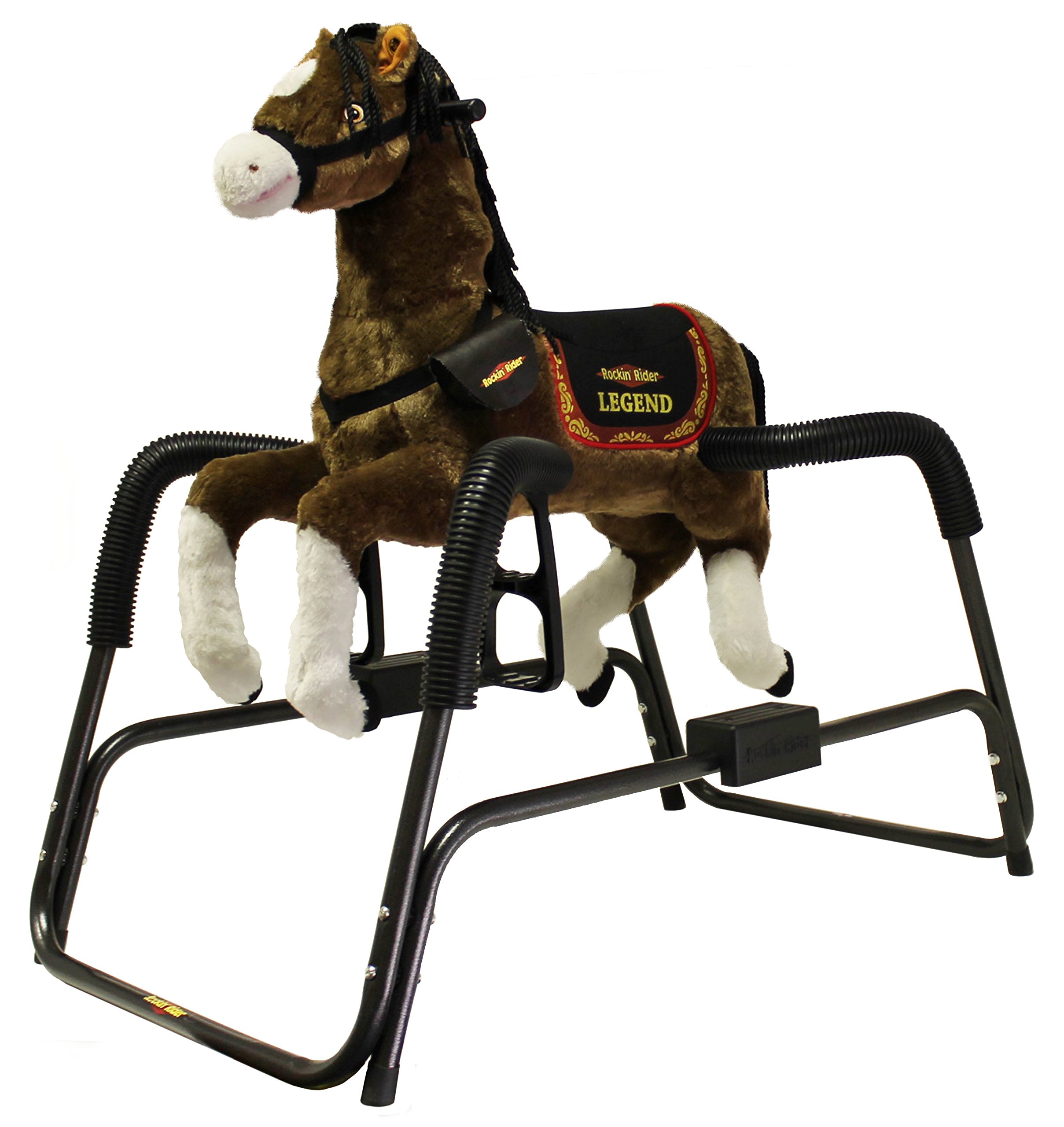 Rockin' Rider Legend Animated Plush Spring Horse Toy for Kids - Brown Plush Riding Pony with Realistic Sounds & Motion - Perfect for Indoor Play, Birthday Gifts & Toddler Pretend Play